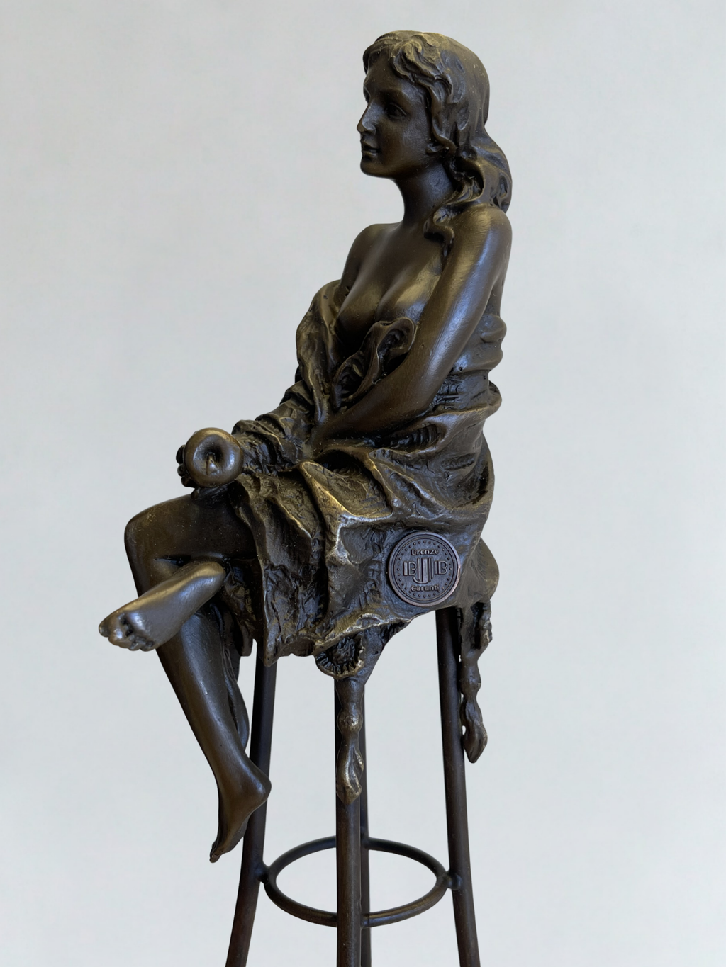 Superbe ensemble de 3 sculptures en bronze signées Collinet – Style Art Déco – 28 cm