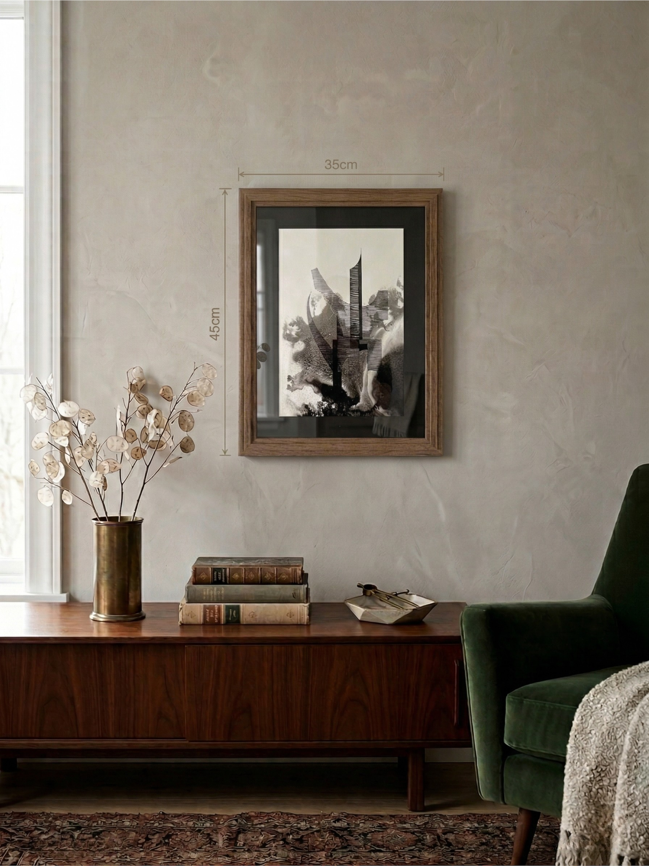 Œuvre originale sur papier signée Eugène Eechaut, réalisée à l’encre en 1973 - Encadrée