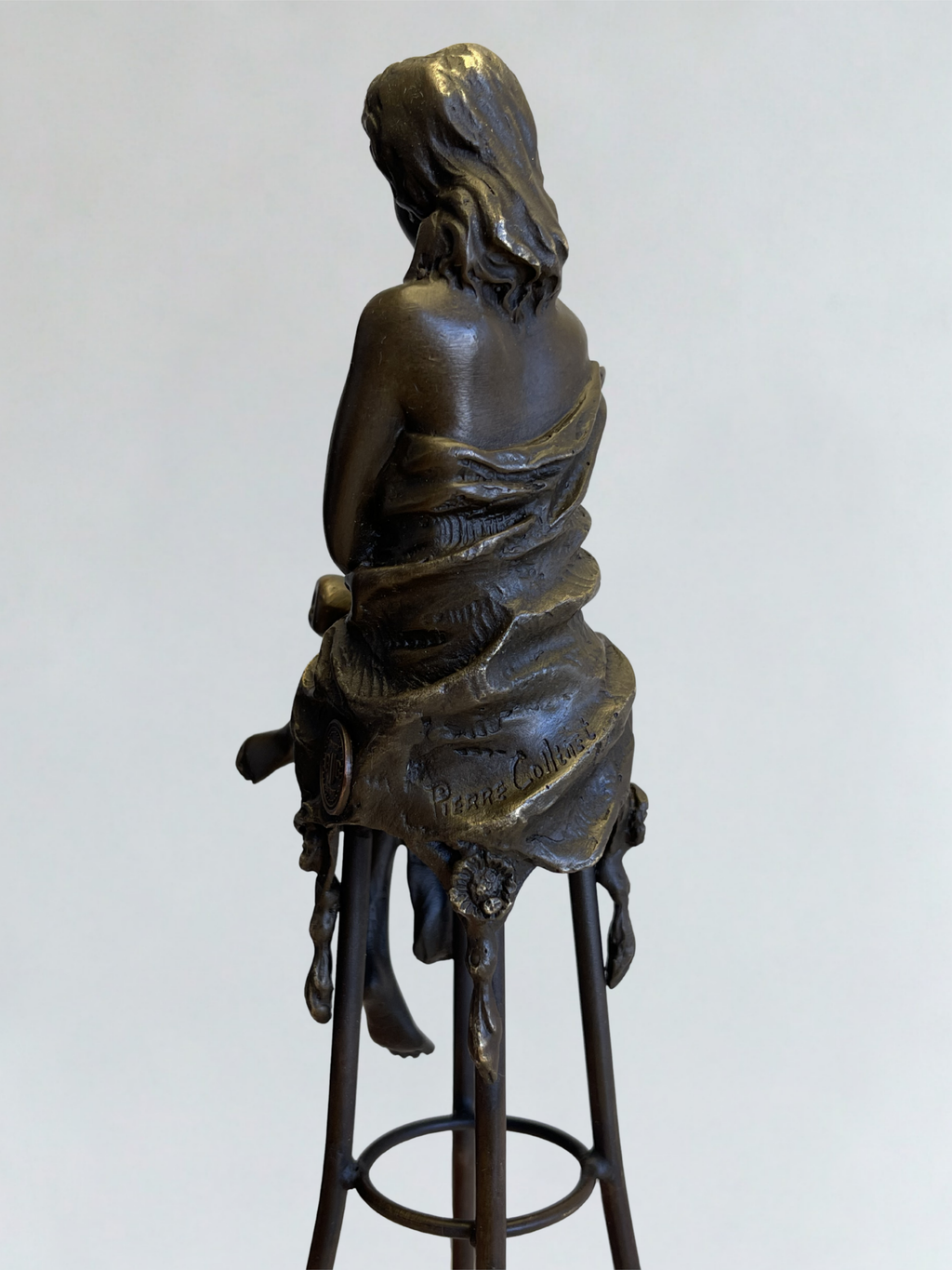 Superbe ensemble de 3 sculptures en bronze signées Collinet – Style Art Déco – 28 cm