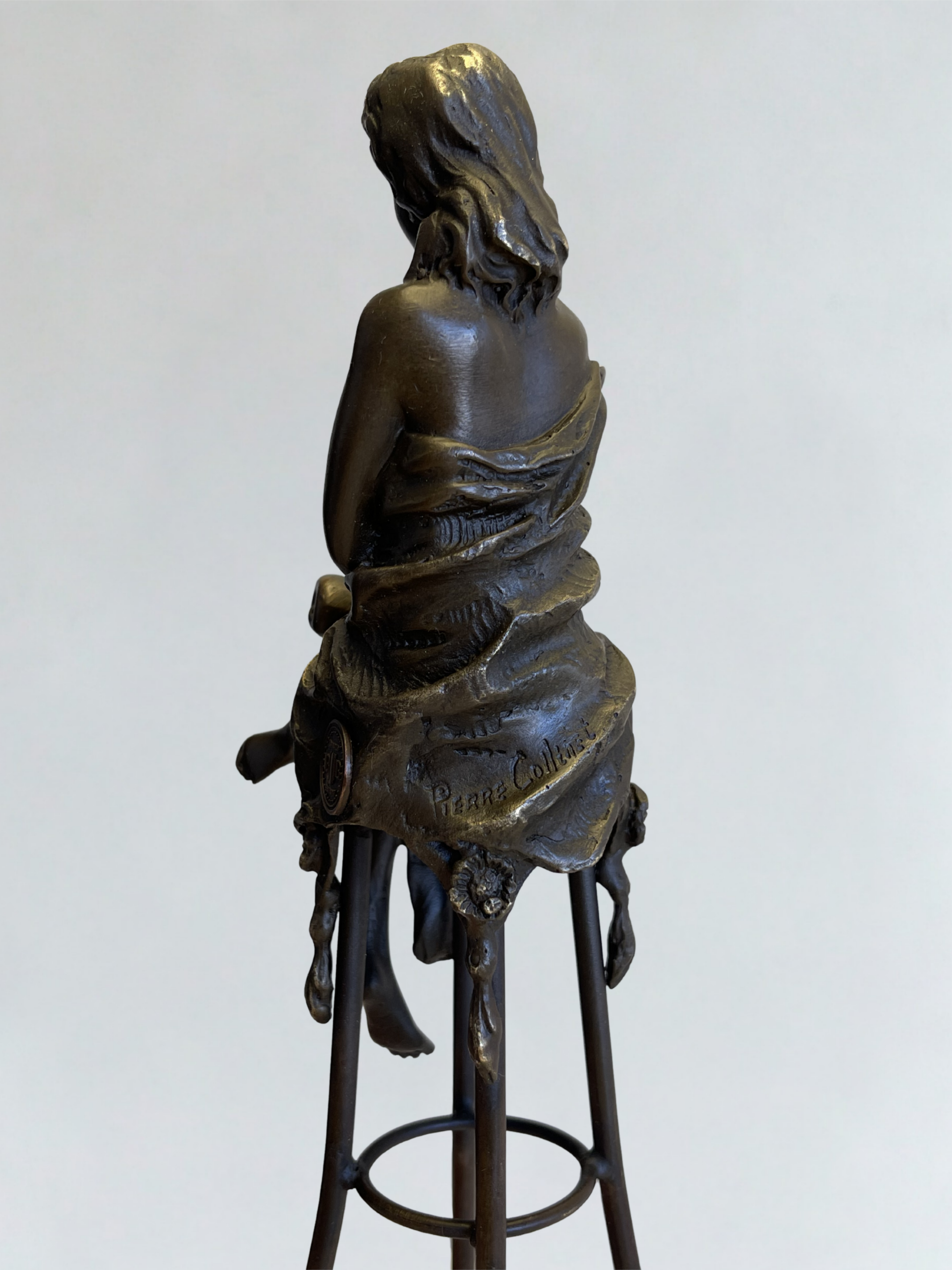 Superbe ensemble de 3 sculptures en bronze signées Collinet – Style Art Déco – 28 cm