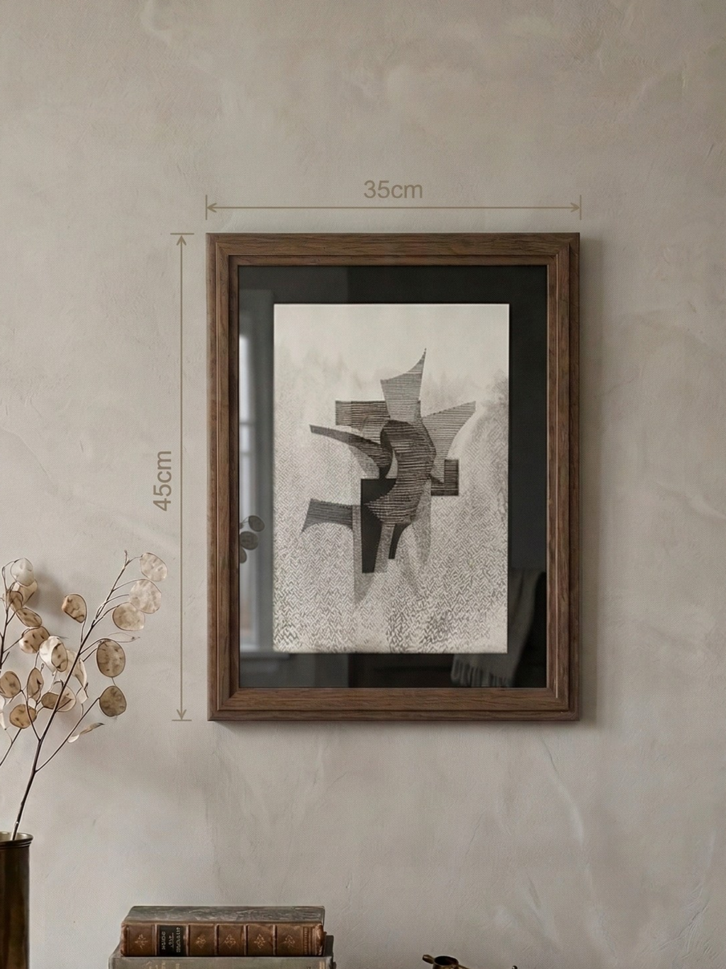 Œuvre originale sur papier encadrée, signée Eugène Eechaut, réalisée à l’encre en 1973