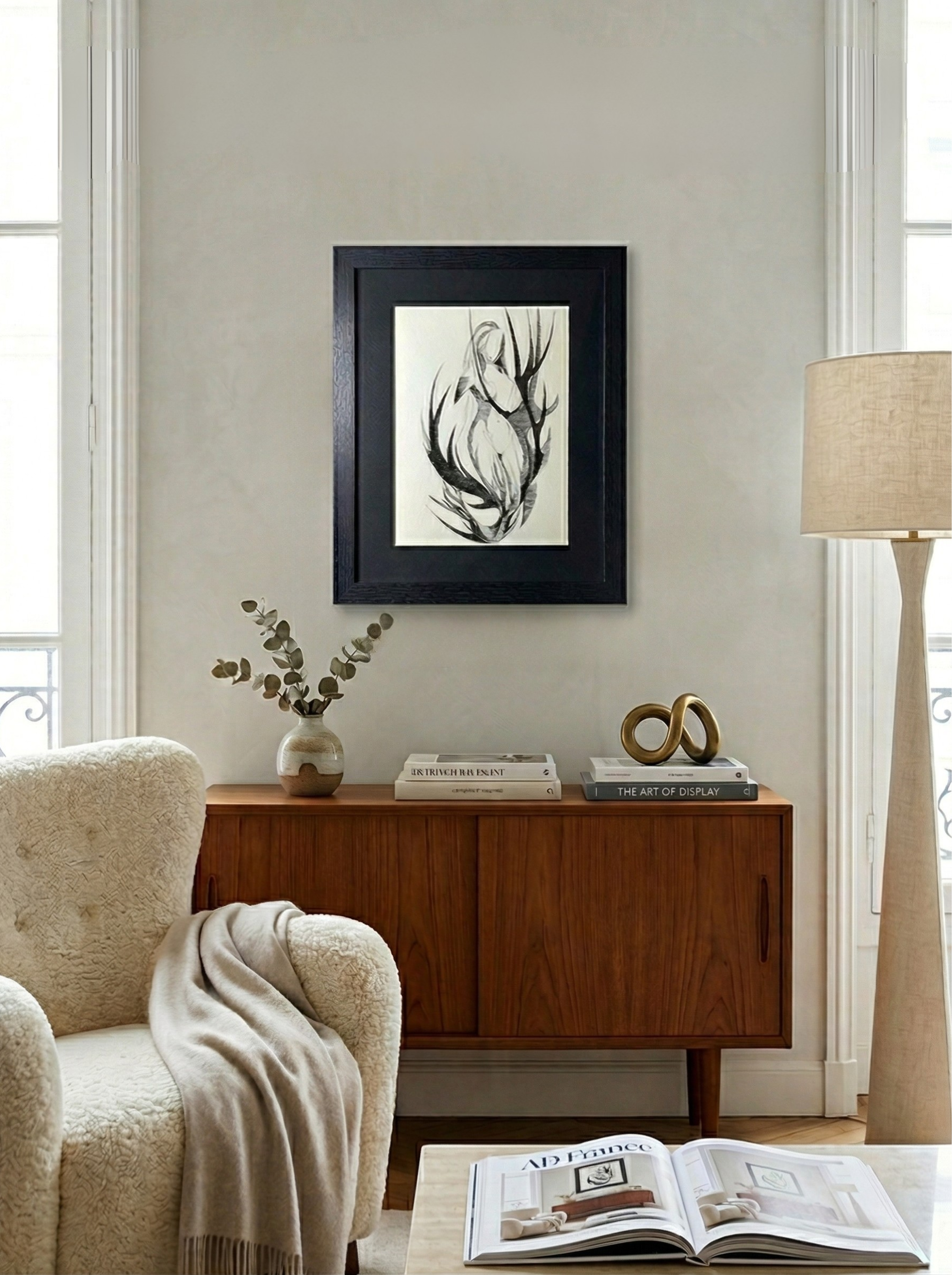 Eugène Eechaut - Dessin original à l’encre – 1969 – Œuvre unique – Encadré