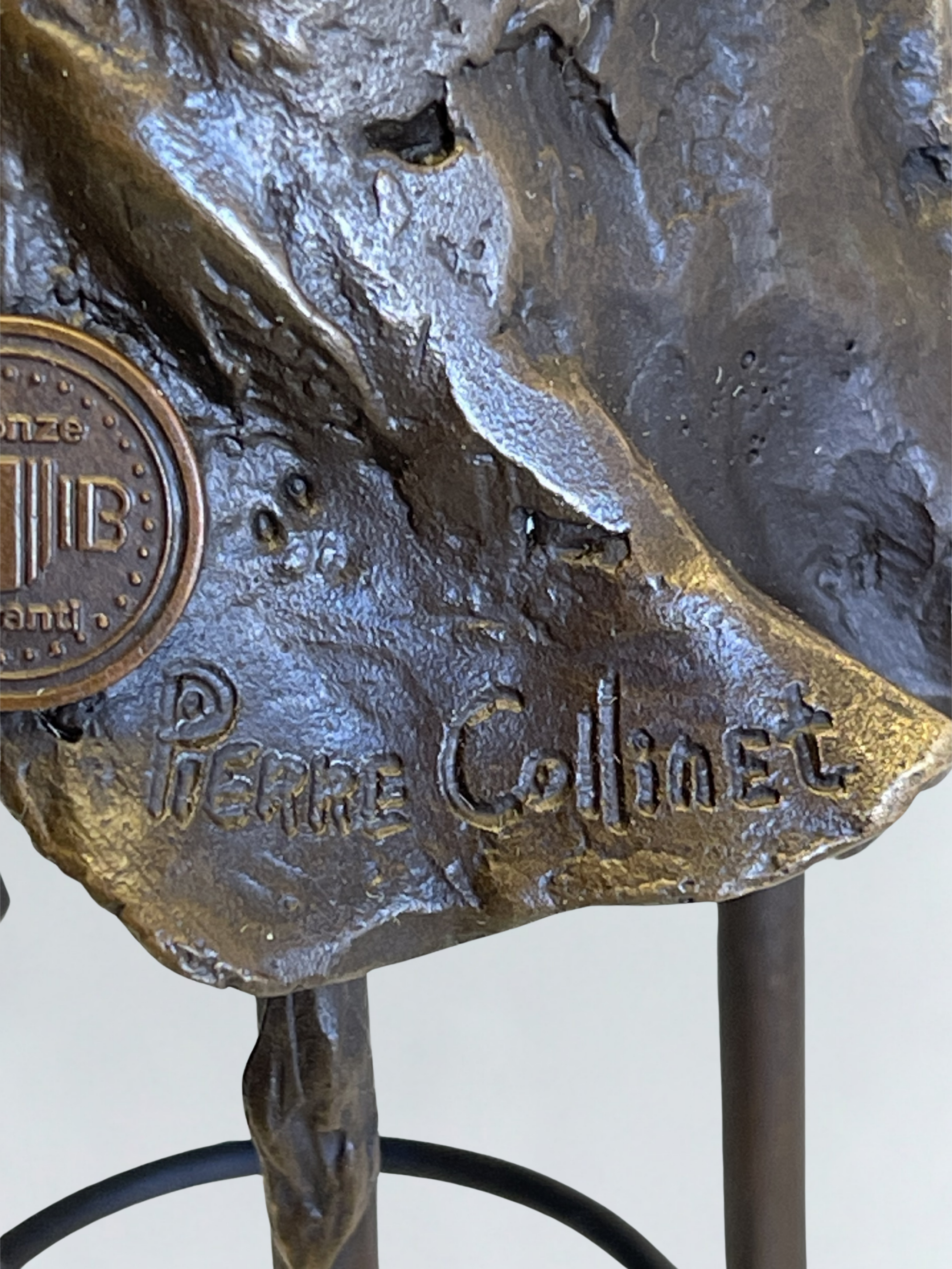 Superbe ensemble de 3 sculptures en bronze signées Collinet – Style Art Déco – 28 cm
