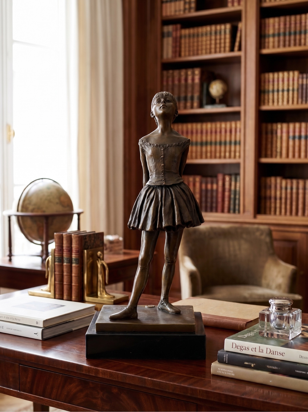 Sculpture de danseuse en bronze patiné d’après Degas – Édition JB Paris sur socle noir – 38 cm - 5,4kg