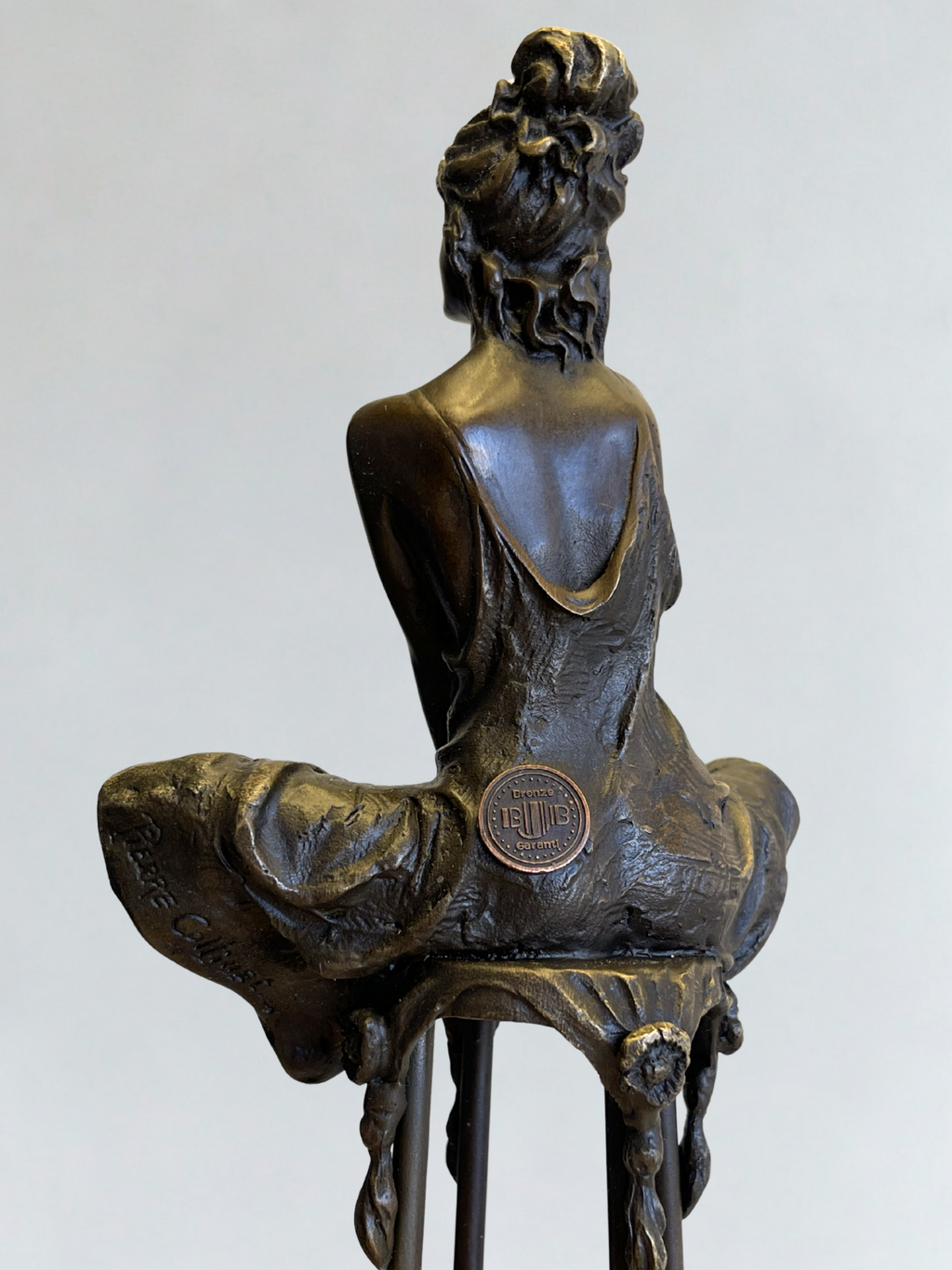 Superbe ensemble de 3 sculptures en bronze signées Collinet – Style Art Déco – 28 cm