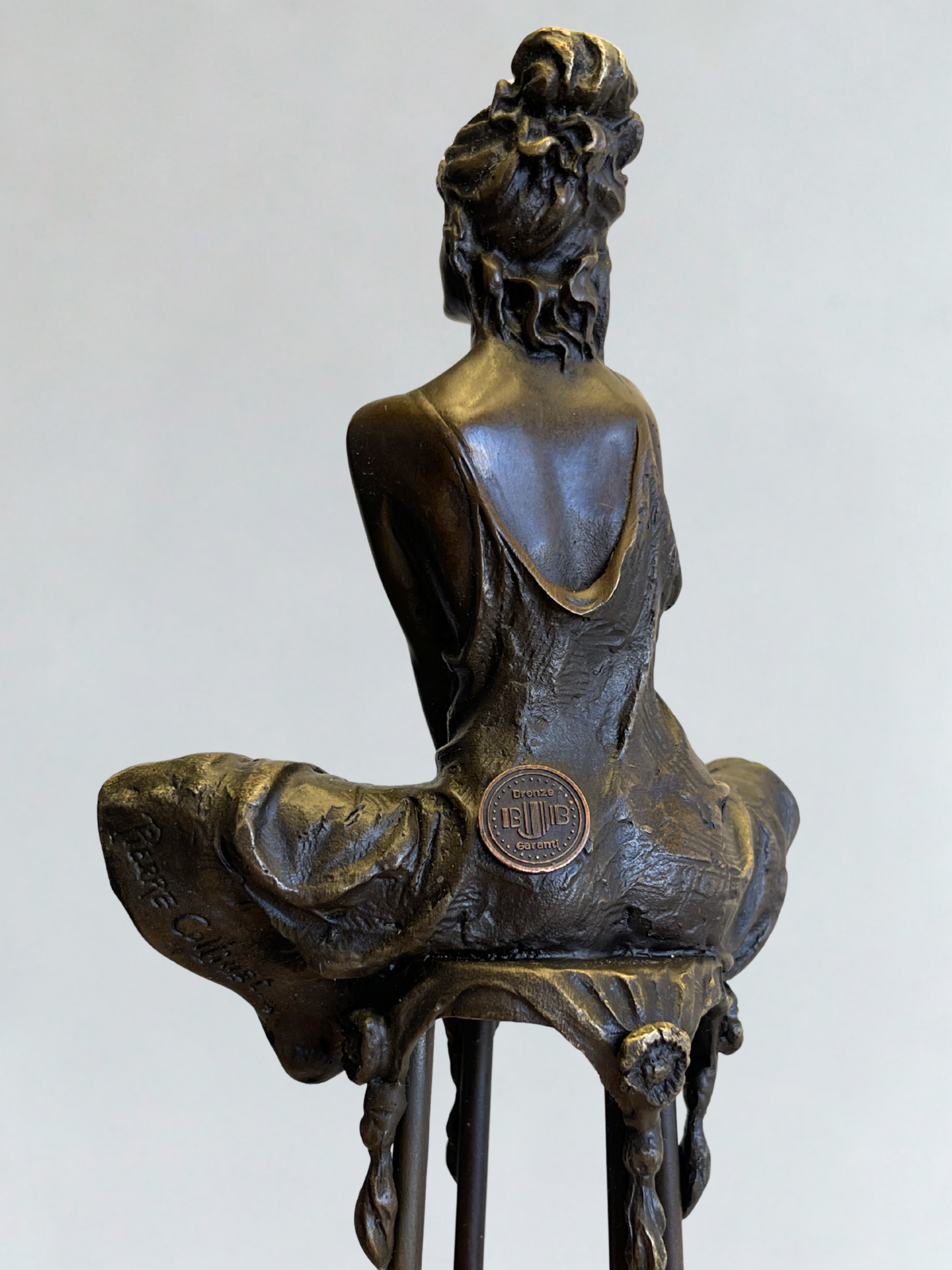 Superbe ensemble de 3 sculptures en bronze signées Collinet – Style Art Déco – 28 cm