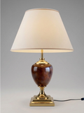 Lampe de table Deknudt – Laiton & céramique – Style néoclassique – Ref 3615/1 - H.63 cm