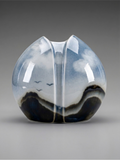 Vase en porcelaine Virebent – décor paysage stylisé – design organique – Made in France – 18 cm