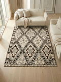 Tapis Indien en laine épaisse inspiration berbère – 147 x 193 cm – ambiance chaleureuse & élégante