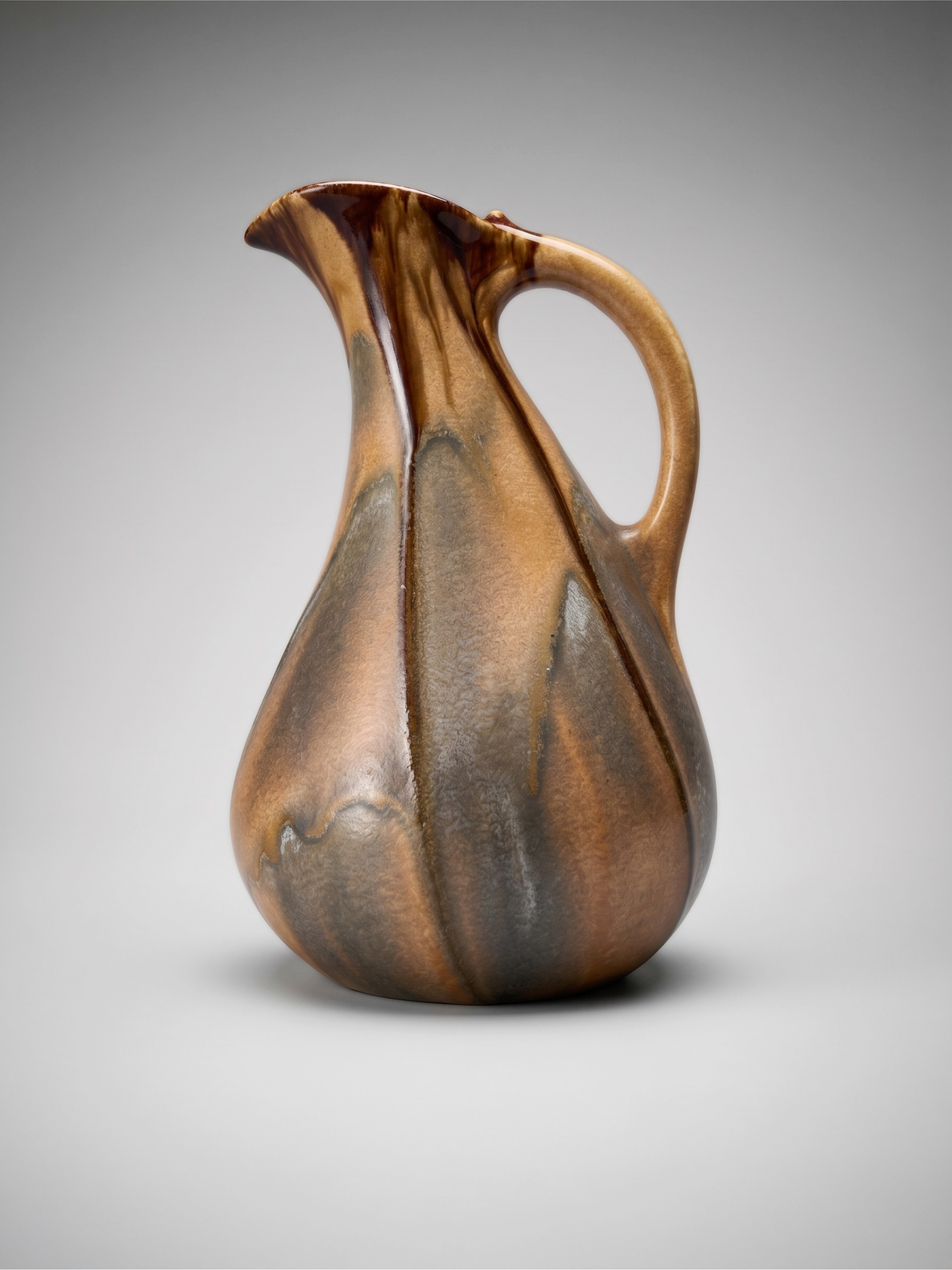 Vase pichet moderniste en céramique émaillée – Faïencerie de Thulin Belgique – modèle 199 – années 30/50