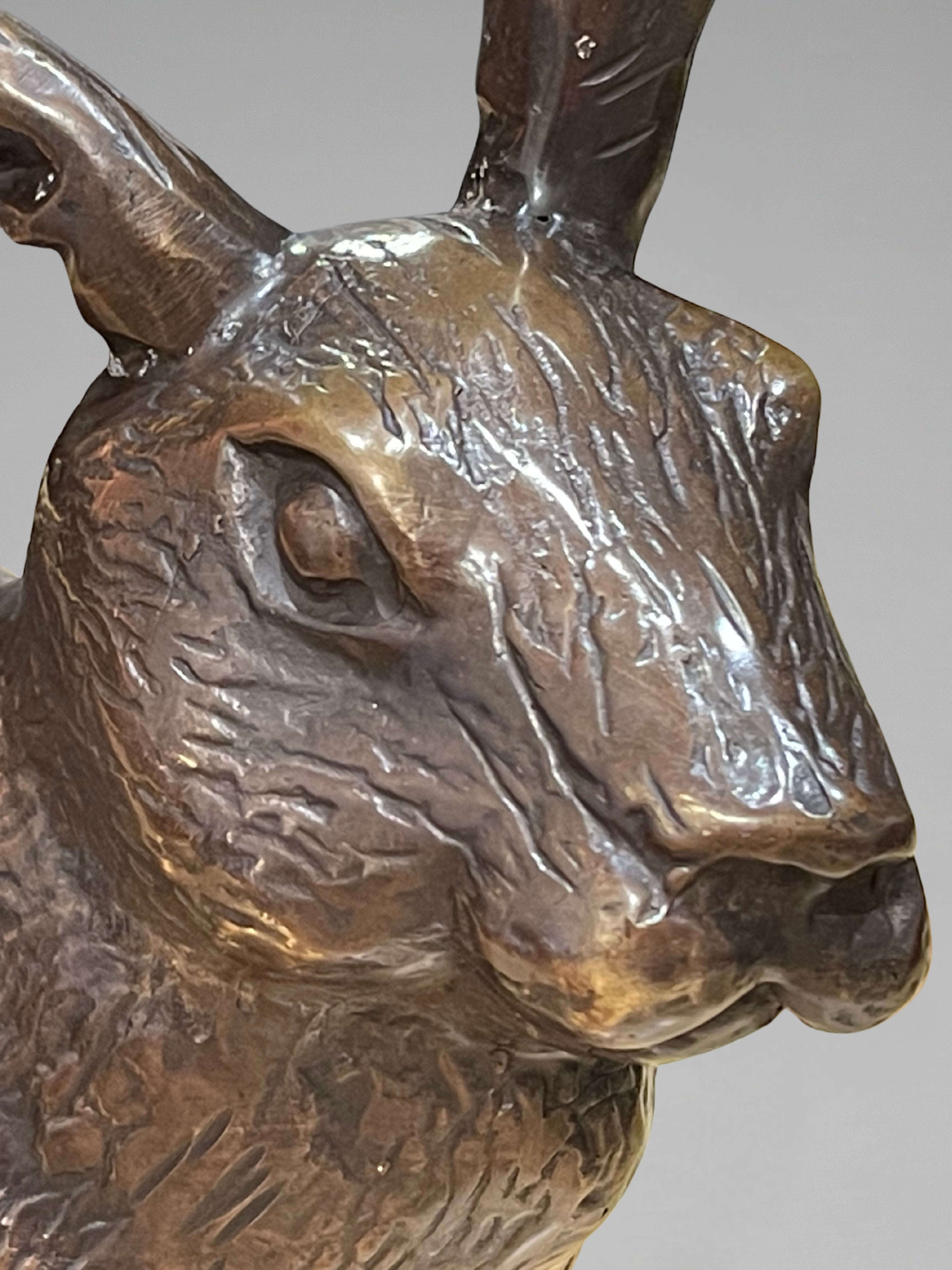 Animal sculpture – Bronze Hare / Rabbit – 35 cm