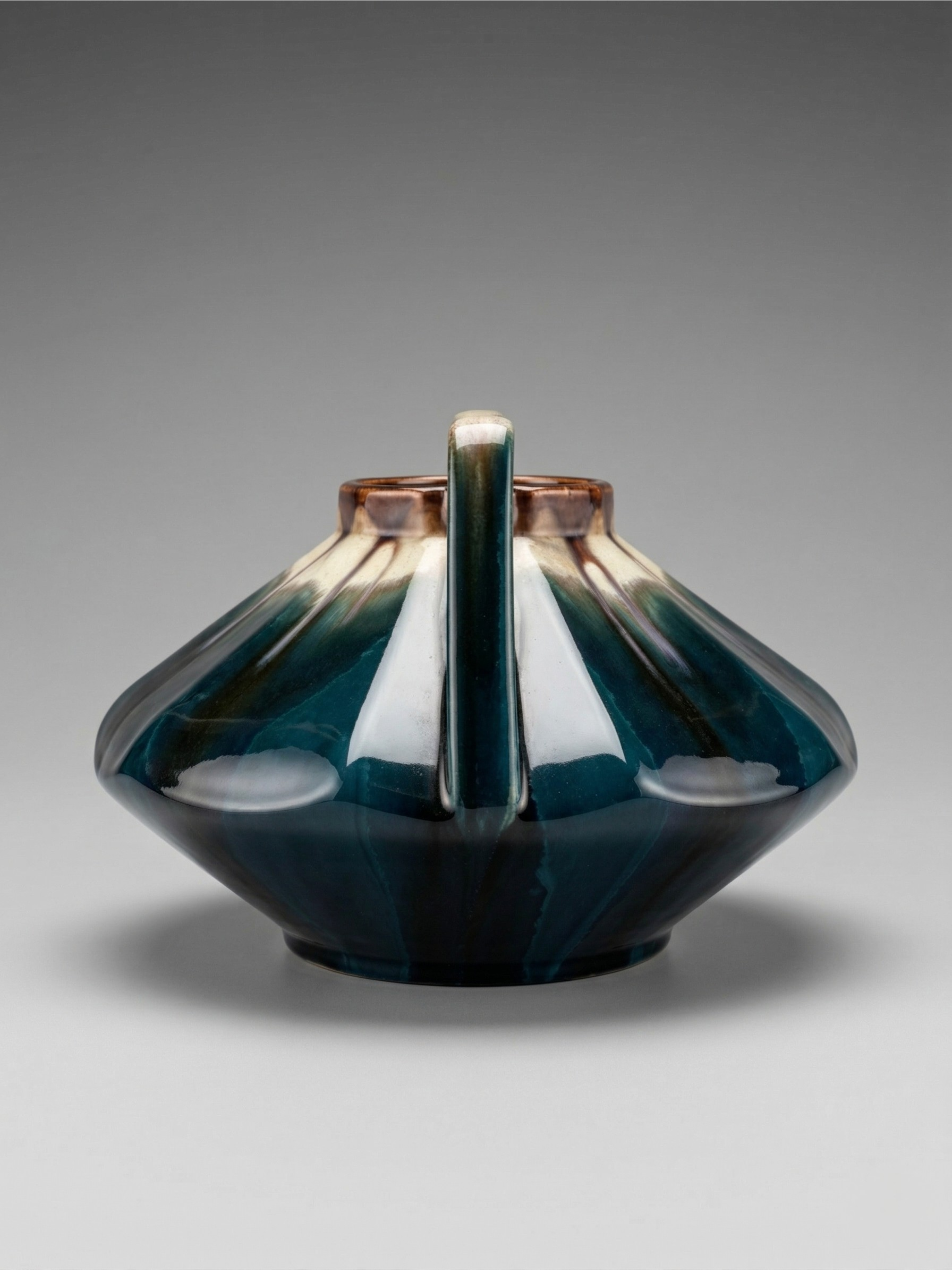 Art-déco-Vase aus glasierter Keramik, zugeschrieben Thulin, Belgien, 1930er Jahre