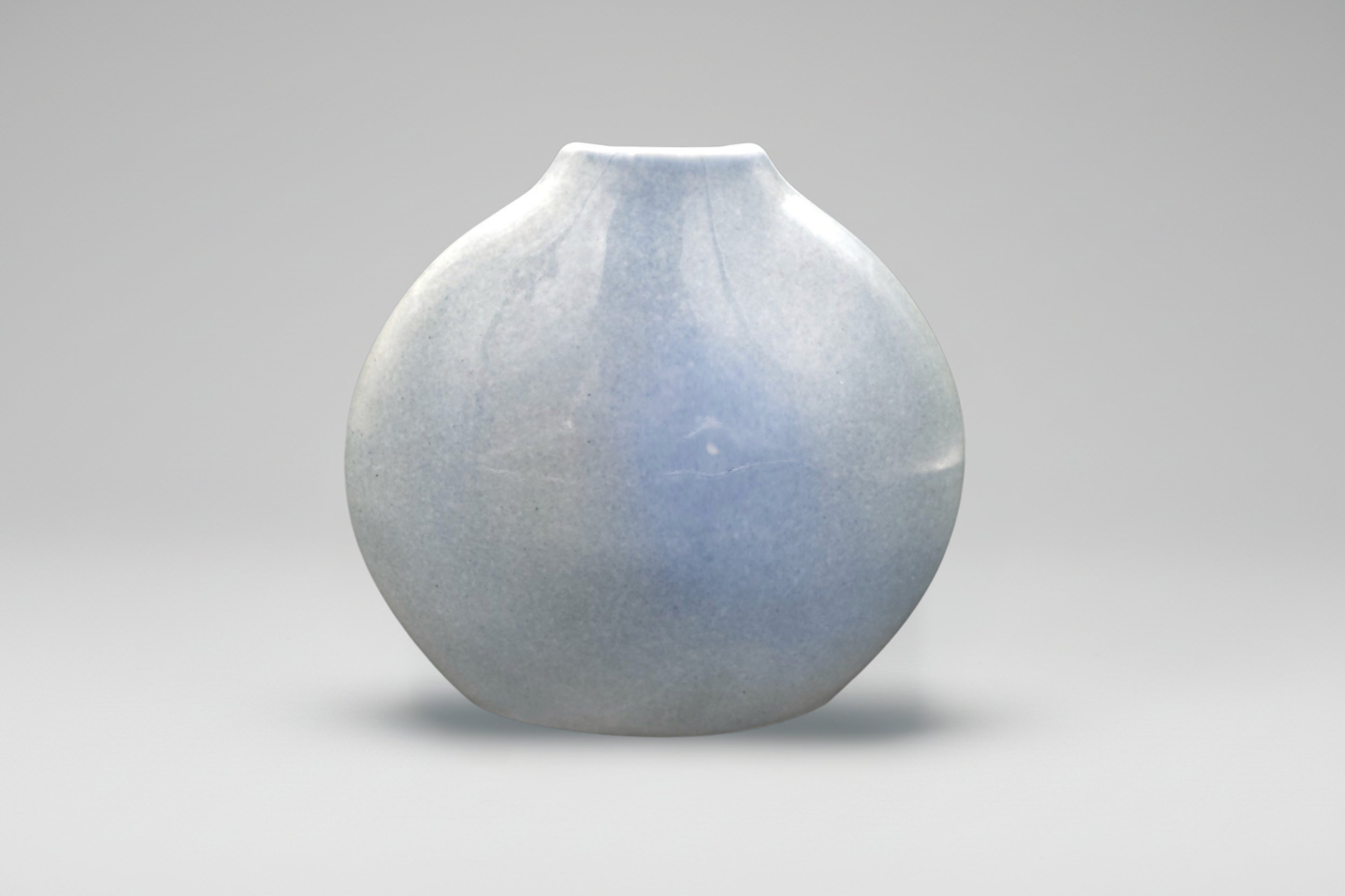 Virebent Porzellanvase – minimalistische Landschaft, Frankreich, 1970er Jahre – 16cm