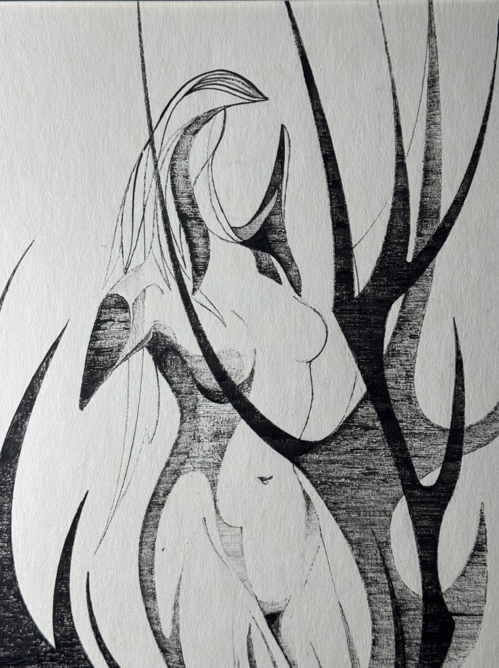 Eugène Eechaut - Dessin original à l’encre – 1969 – Œuvre unique – Encadré