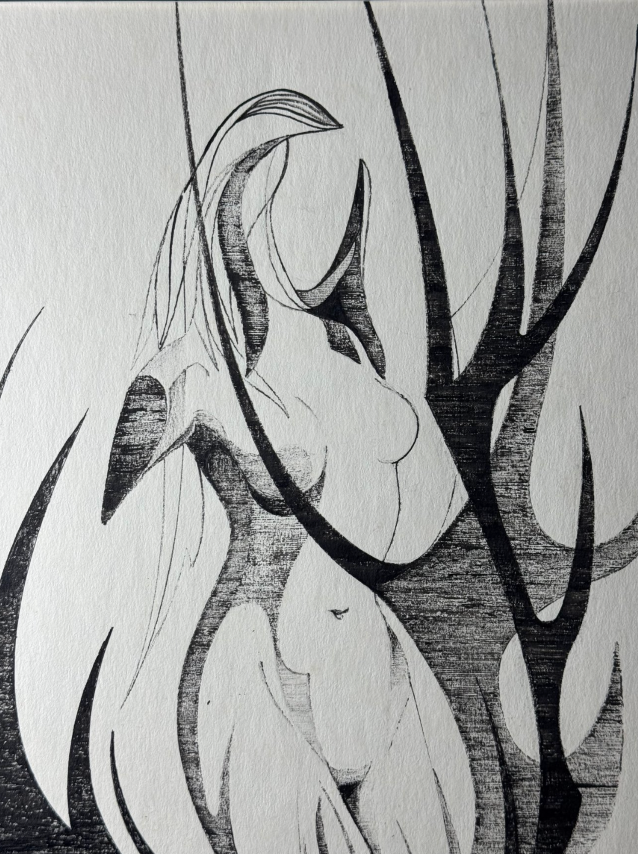 Eugène Eechaut - Dessin original à l’encre – 1969 – Œuvre unique – Encadré