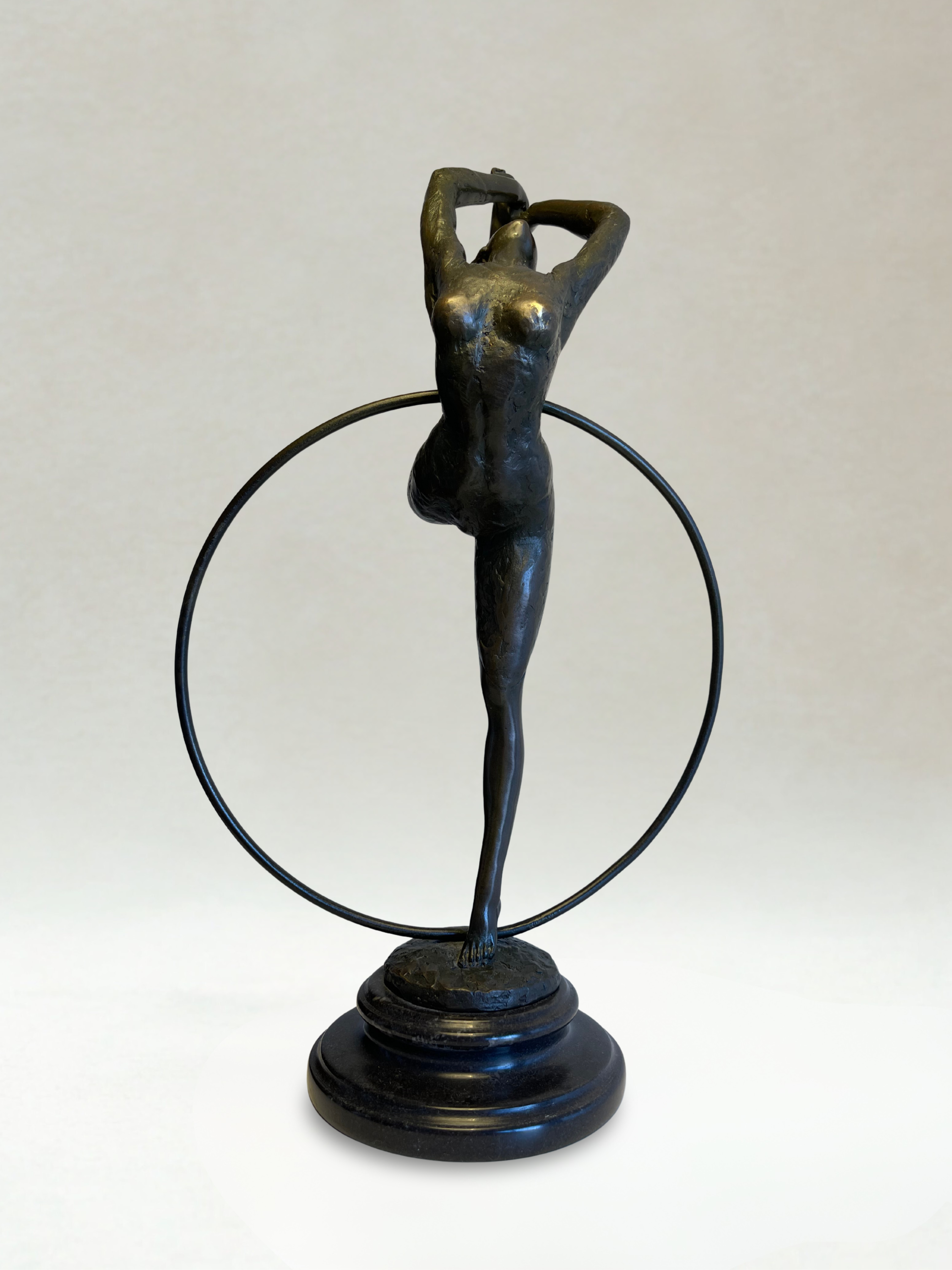 Art Deco Sculpture – Hoop Dancer – Decorative Bronze – Signed P. Collinet – 39 cm
