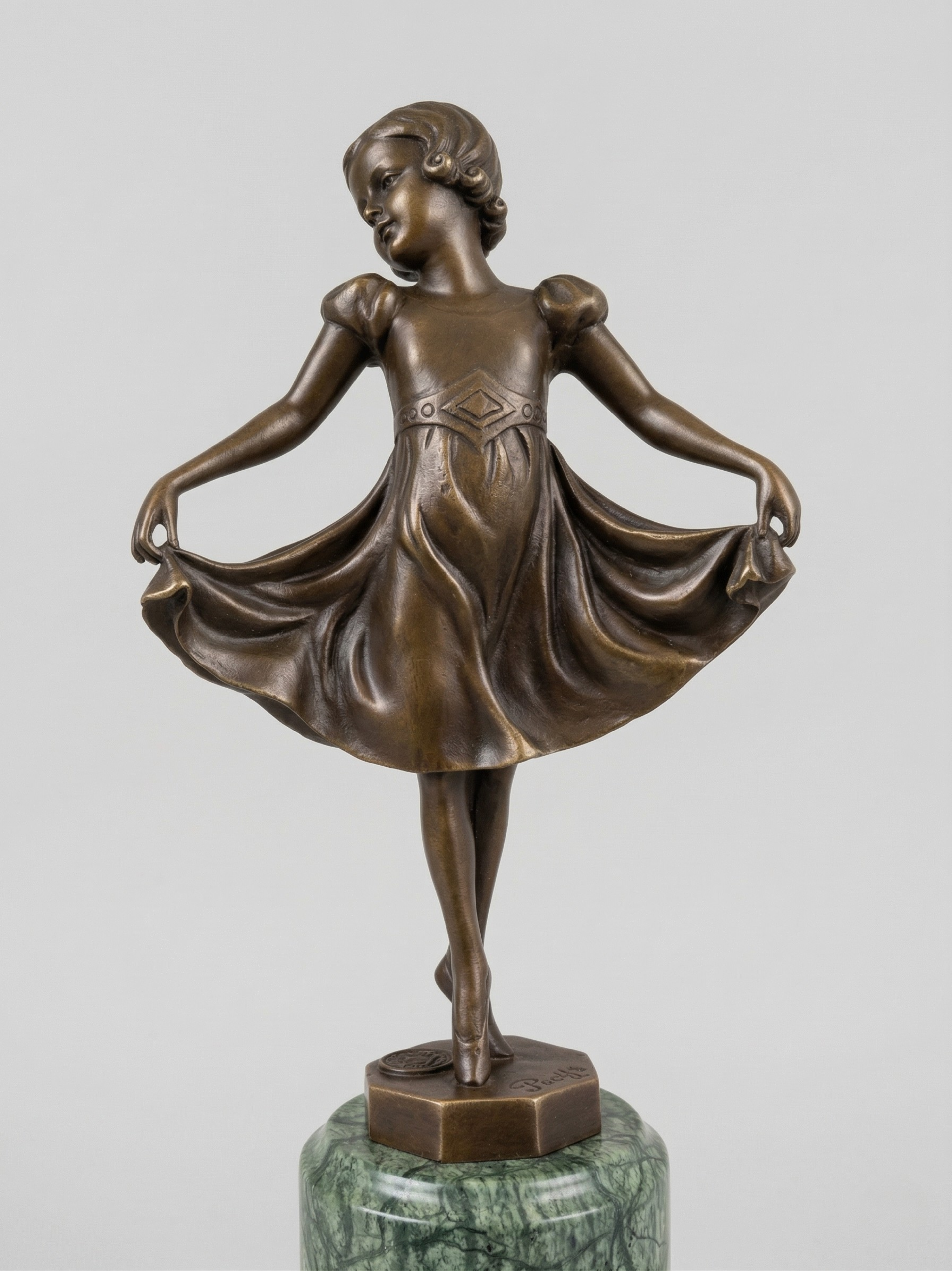Art Deco sculpture signed Preifs – BJB Bronze – dancer – 32 cm