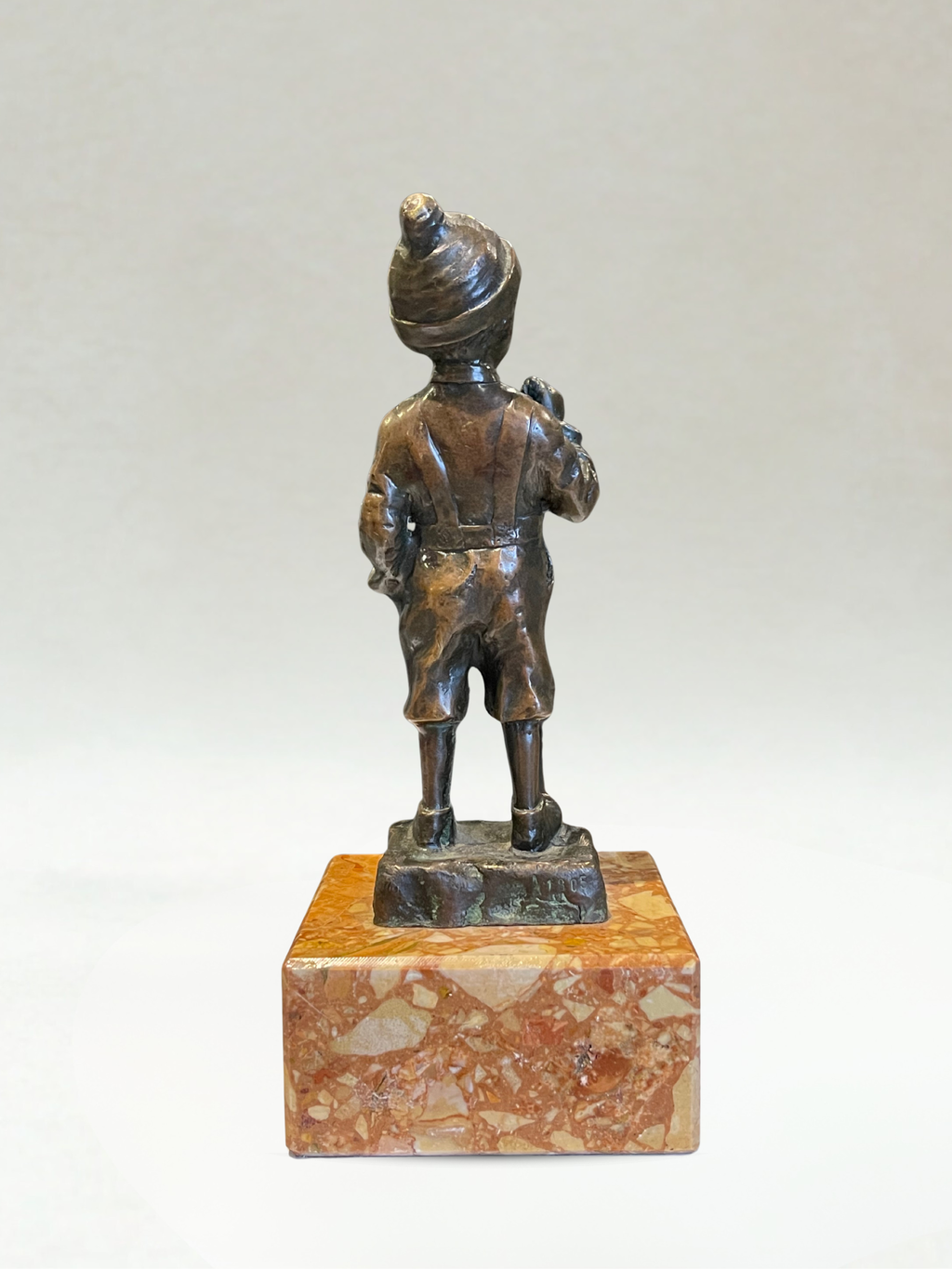 Bronze ancien signé Schmidt-Felling – Jeune garçon – Sculpture Belle Époque - 24cm