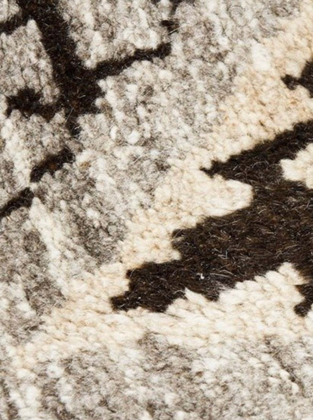 Tapis Indien en laine épaisse inspiration berbère – 147 x 193 cm – ambiance chaleureuse & élégante