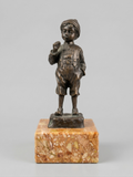 Bronze ancien signé Schmidt-Felling – Jeune garçon – Sculpture Belle Époque - 24cm