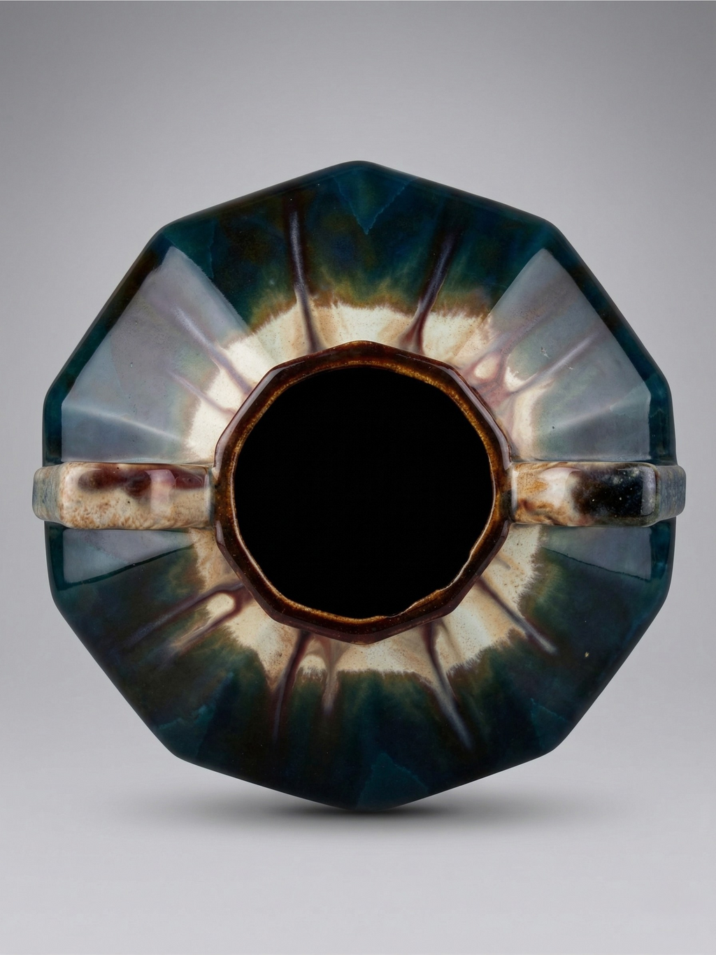 Art Deco enameled ceramic vase attributed to Thulin, Belgium, 1930s