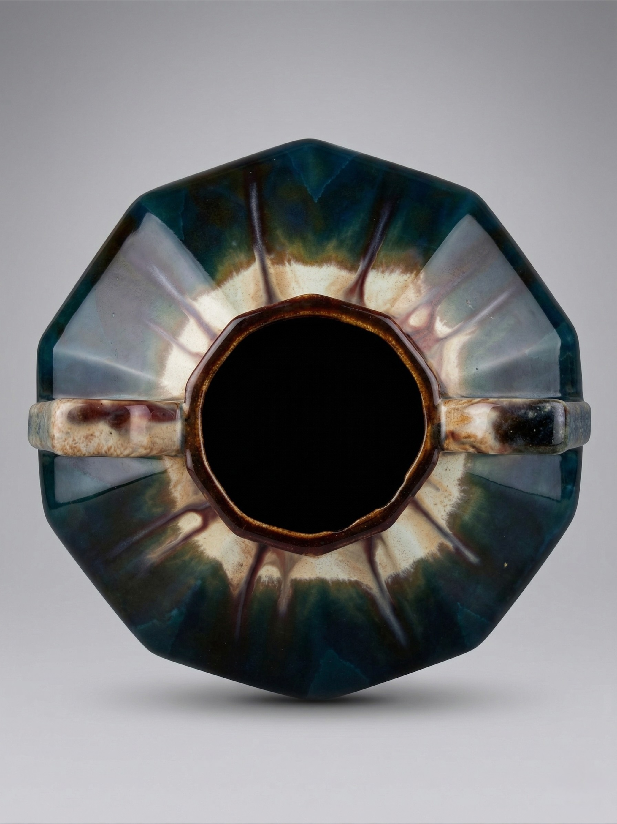 Art-déco-Vase aus glasierter Keramik, zugeschrieben Thulin, Belgien, 1930er Jahre