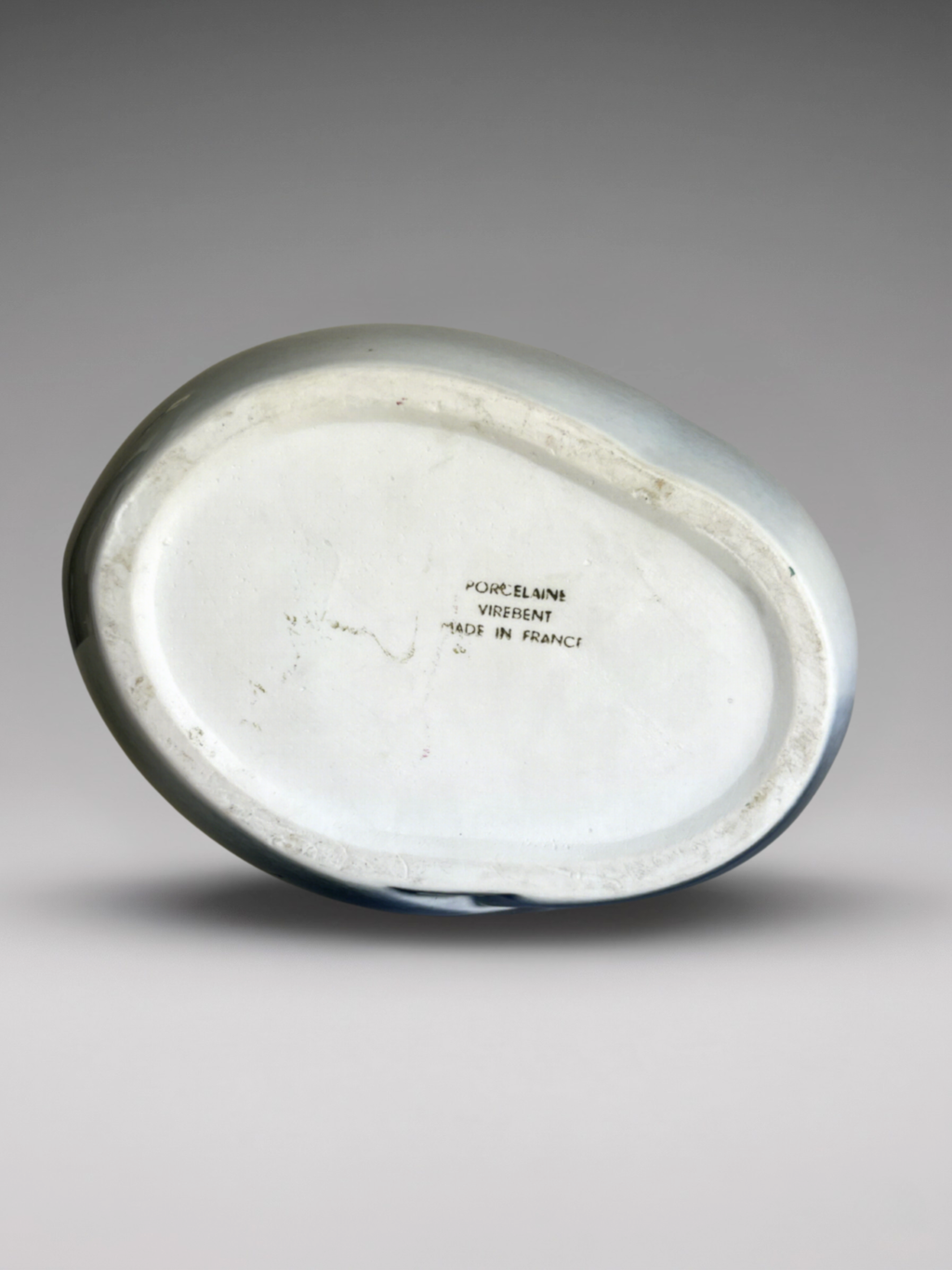 Virebent-Vase aus Porzellan, blauer Farbverlauf mit Landschafts- und Vogeldekor