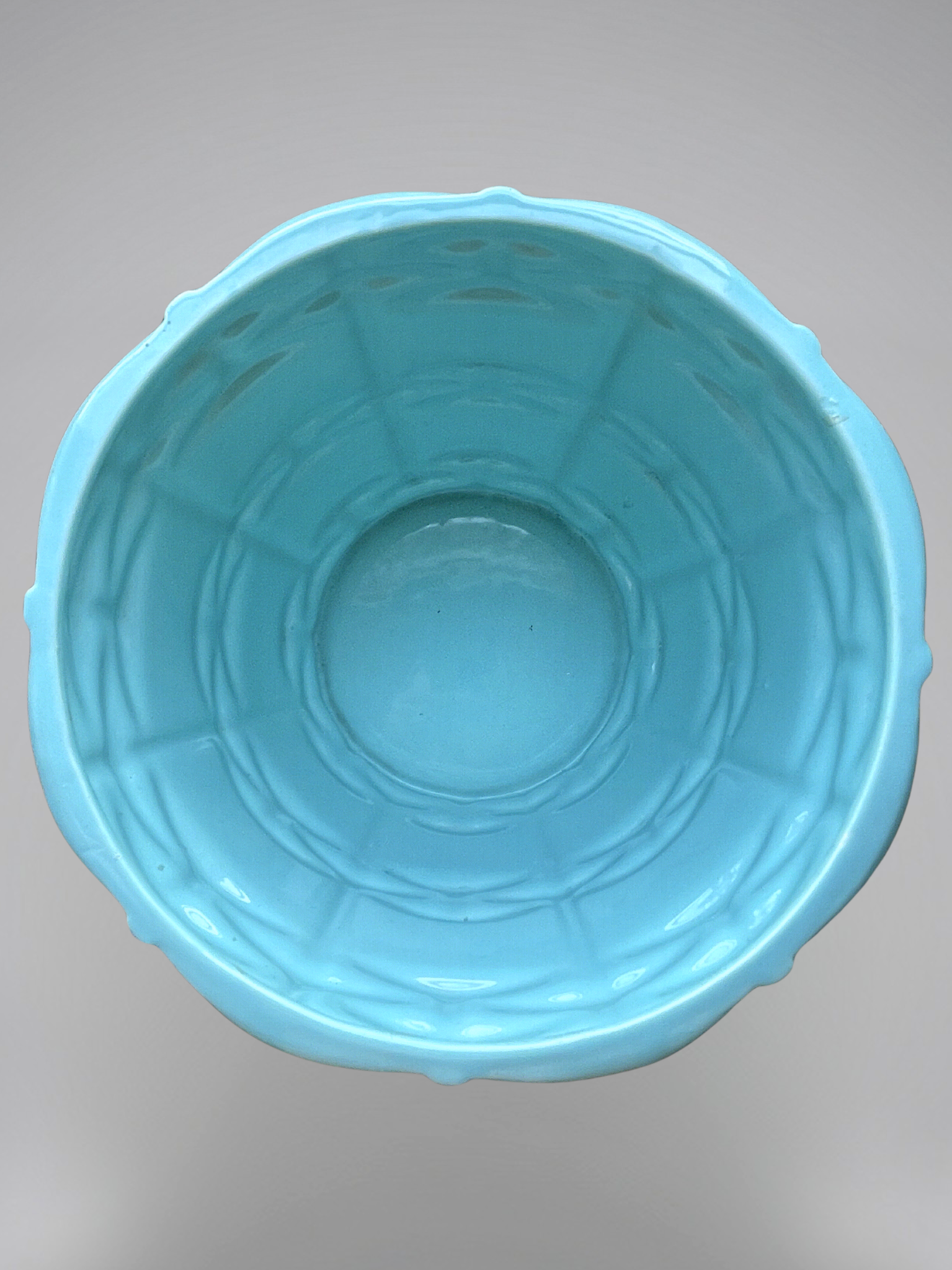 Cache-pot jardinière Saint-Clément signé Blanche Letalle modèle 4086-000 en céramique bleu et dorure – 28 cm