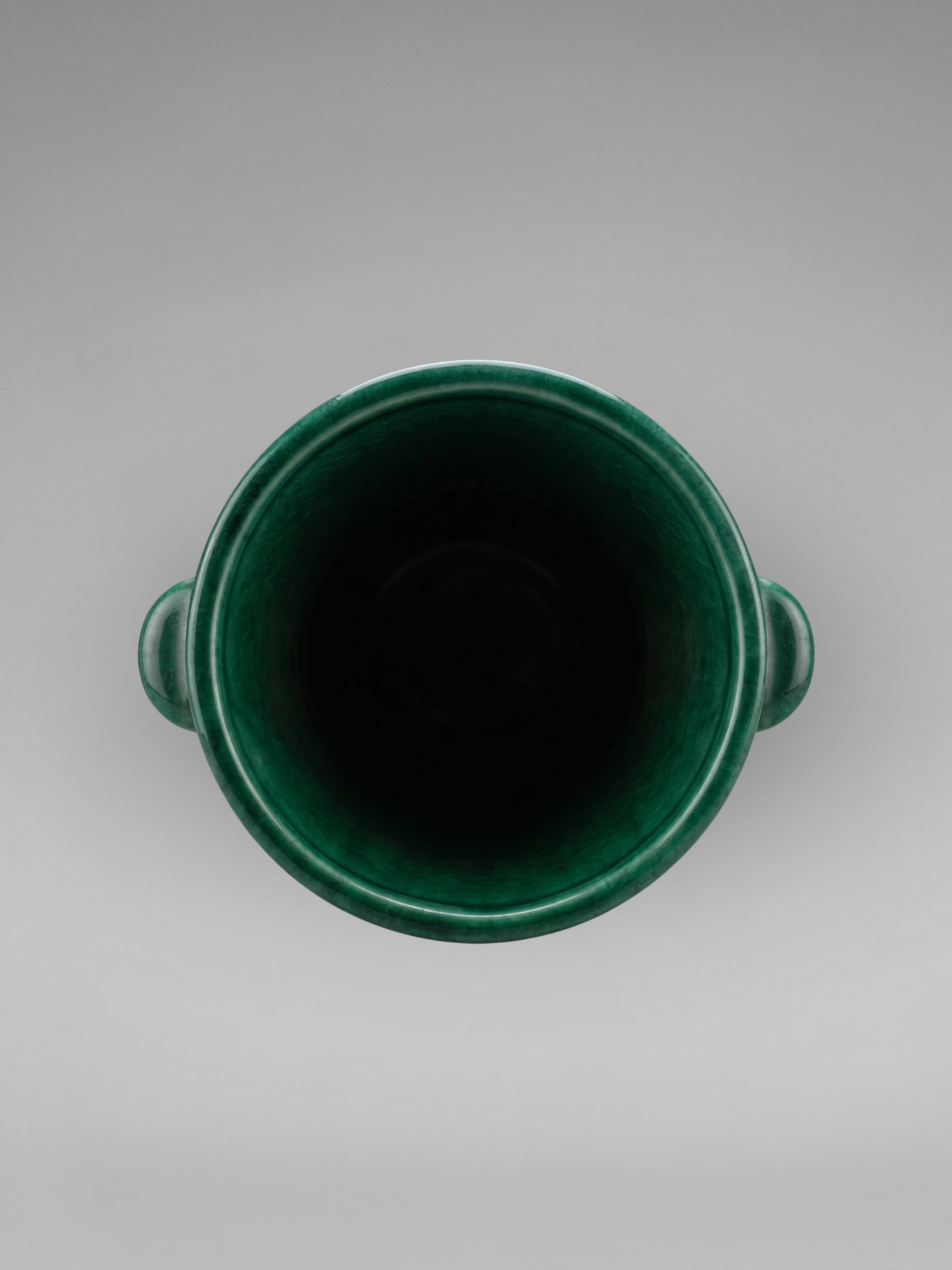 Vase Art Déco Saint-Clément 4159 signé Blanche Letalle – Céramique émaillée vert malachite 18 cm