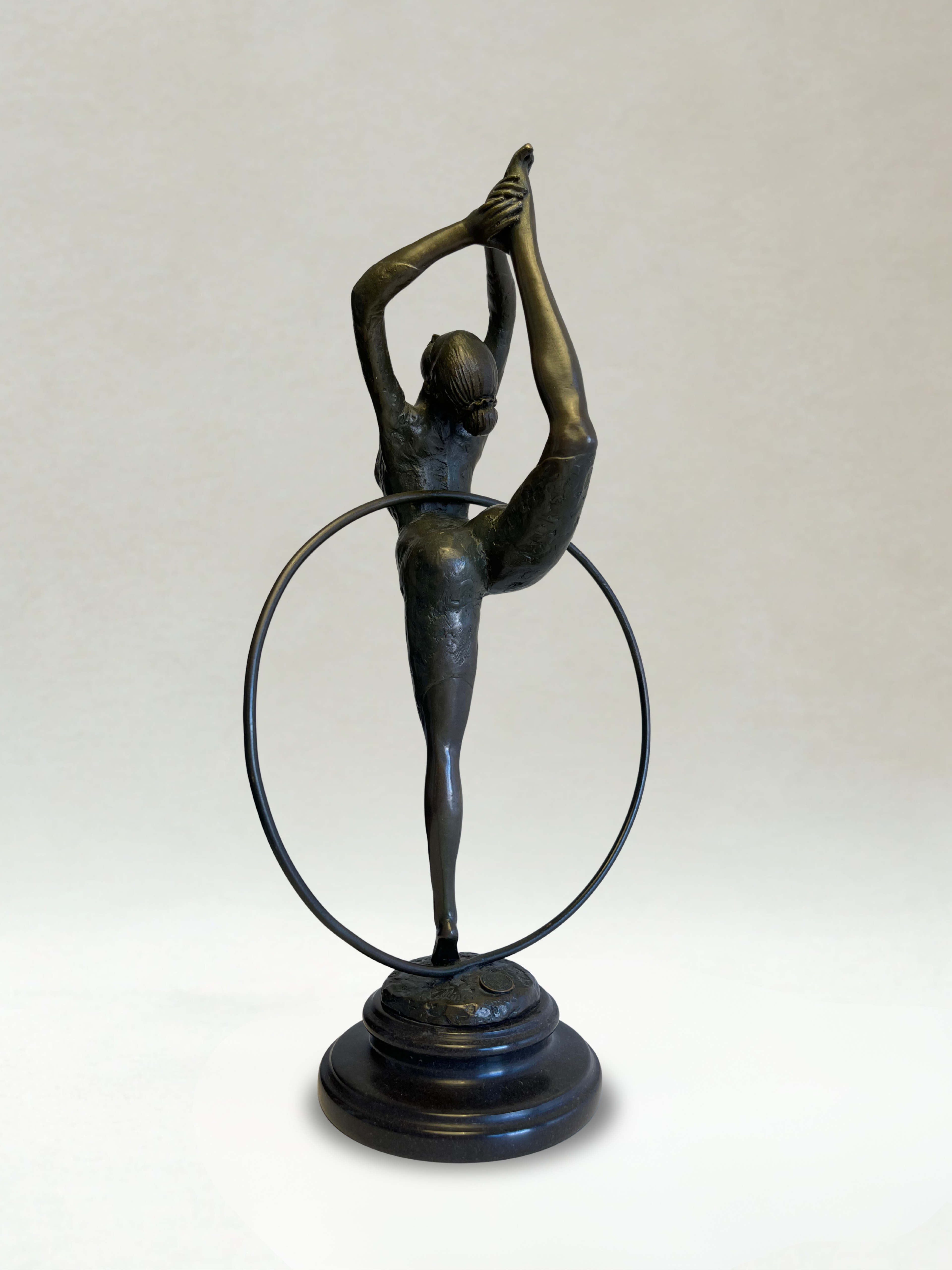 Art Deco Sculpture – Hoop Dancer – Decorative Bronze – Signed P. Collinet – 39 cm