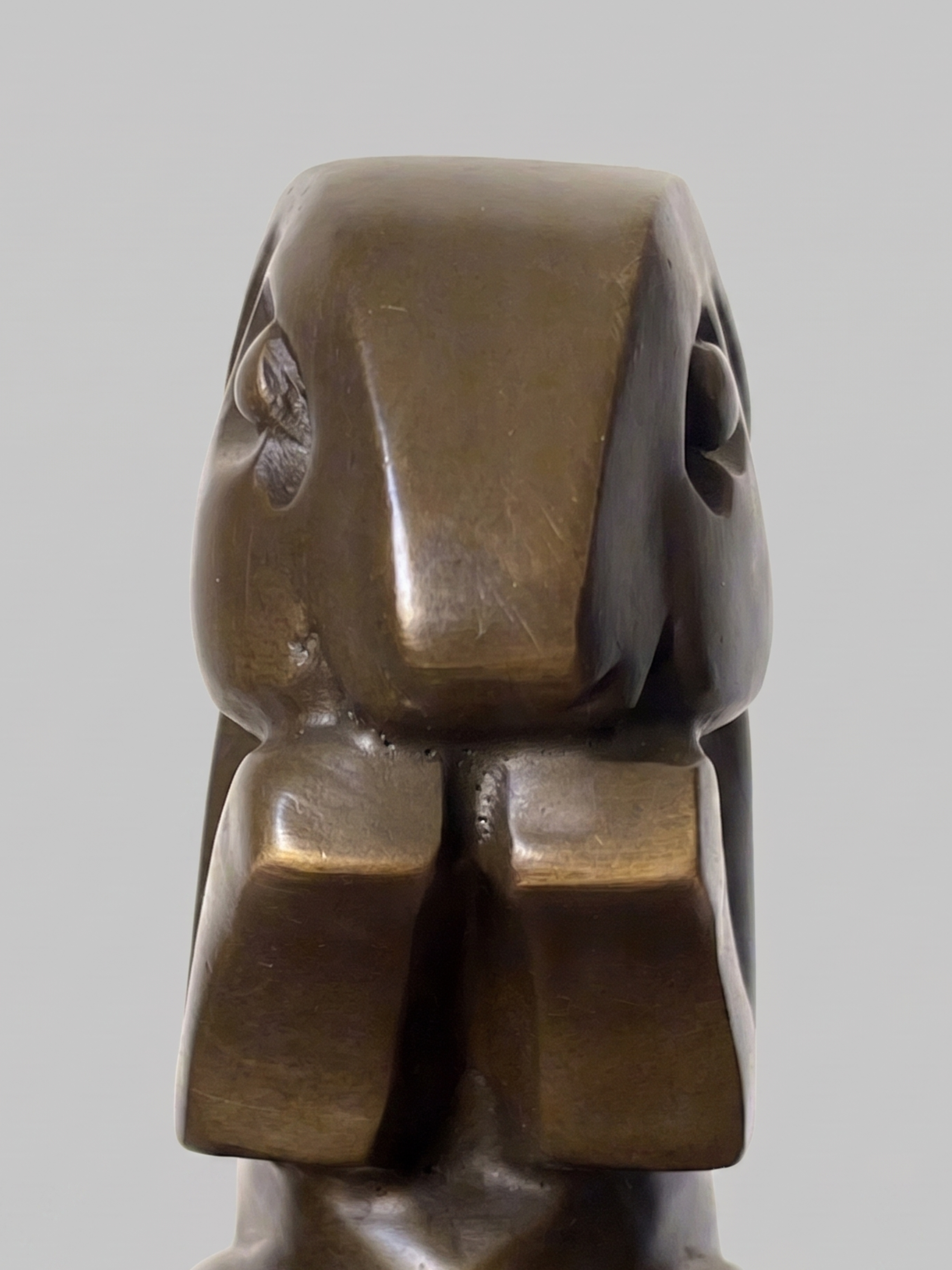 Sculpture de lapin en bronze patiné, signée Bizette, style Art déco - 16cm