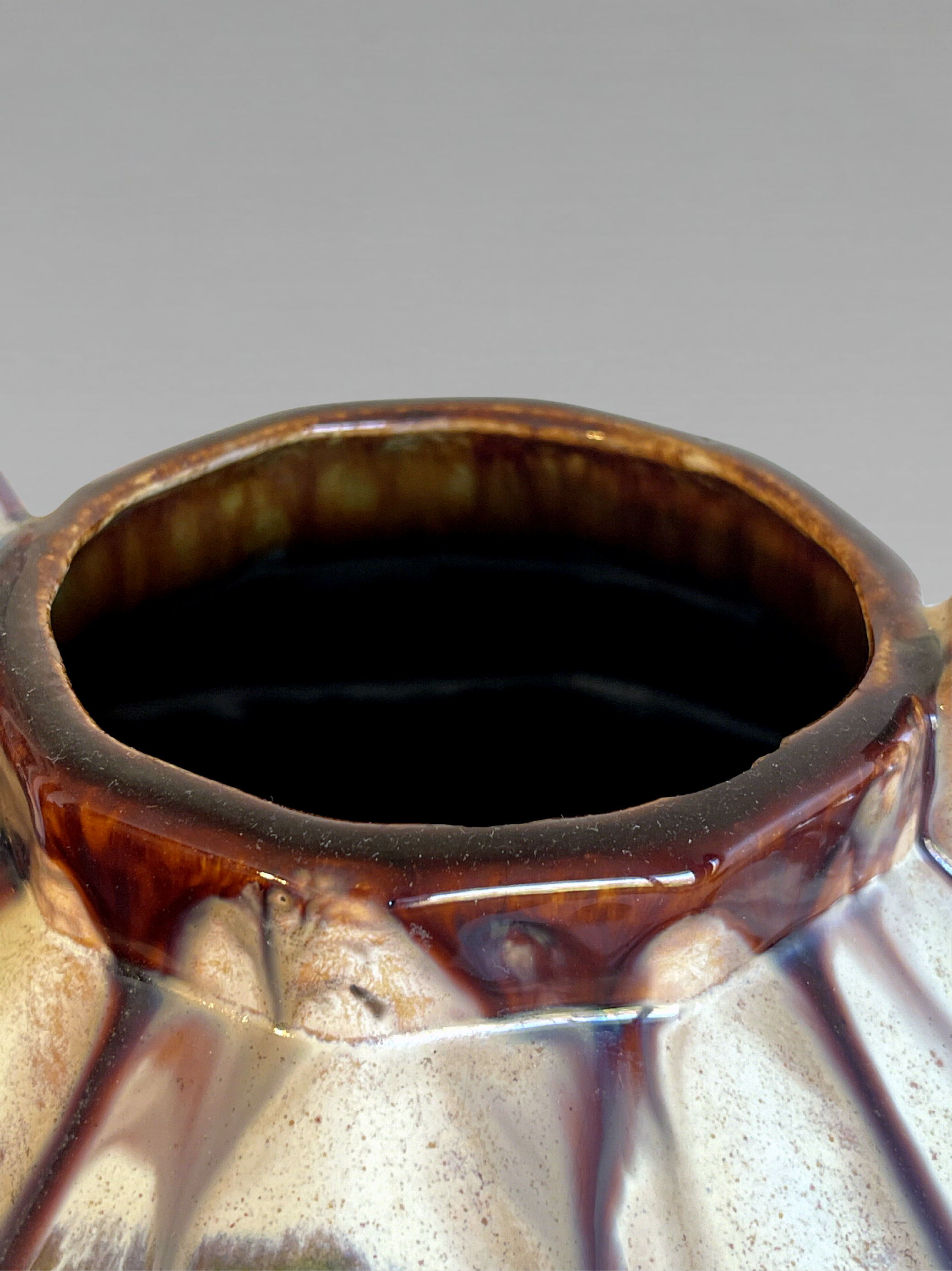 Art Deco enameled ceramic vase attributed to Thulin, Belgium, 1930s