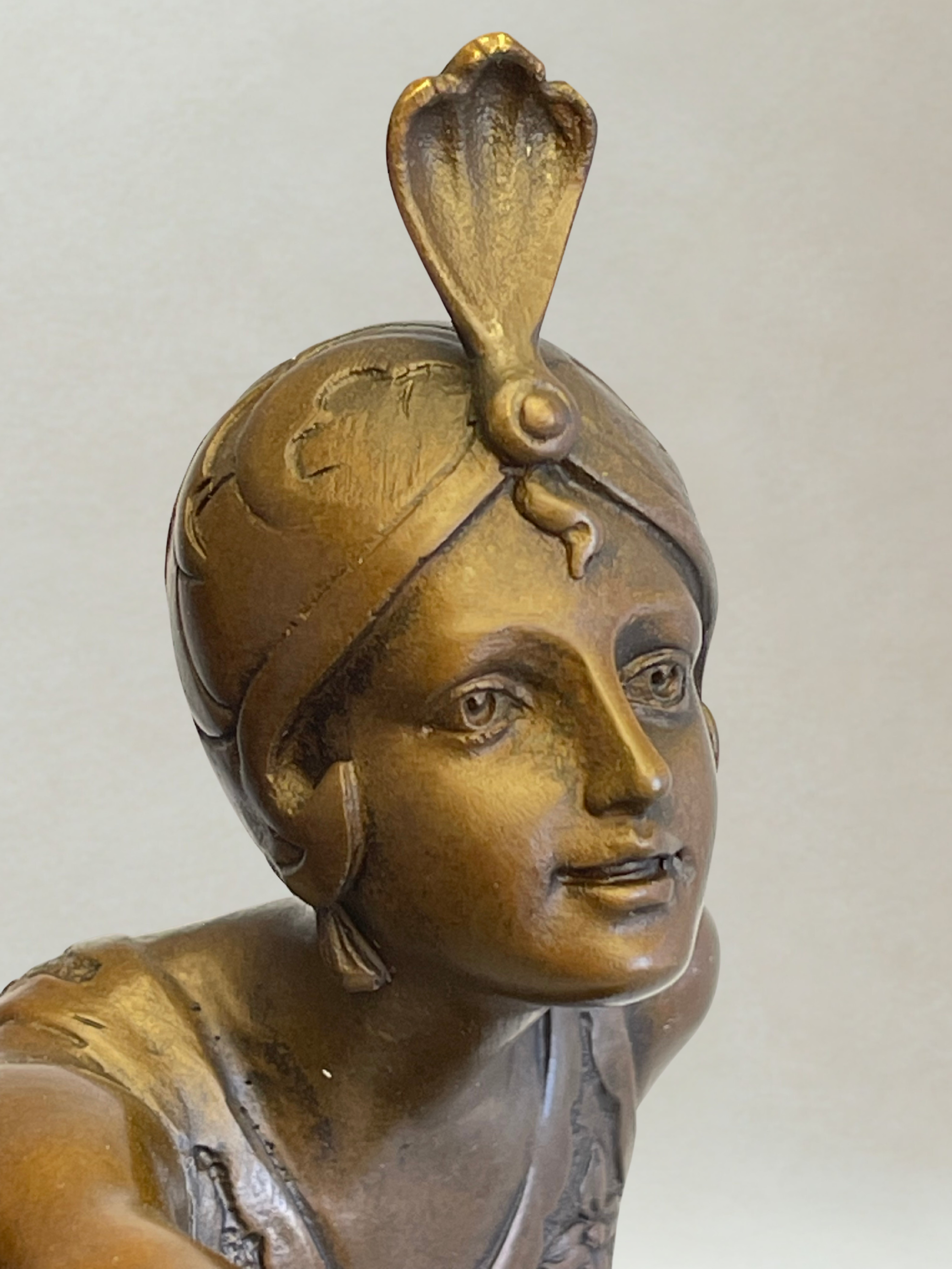 Art Deco Sculpture – Dancing Woman – Decorative Bronze – Signed F. Paris – 38 cm