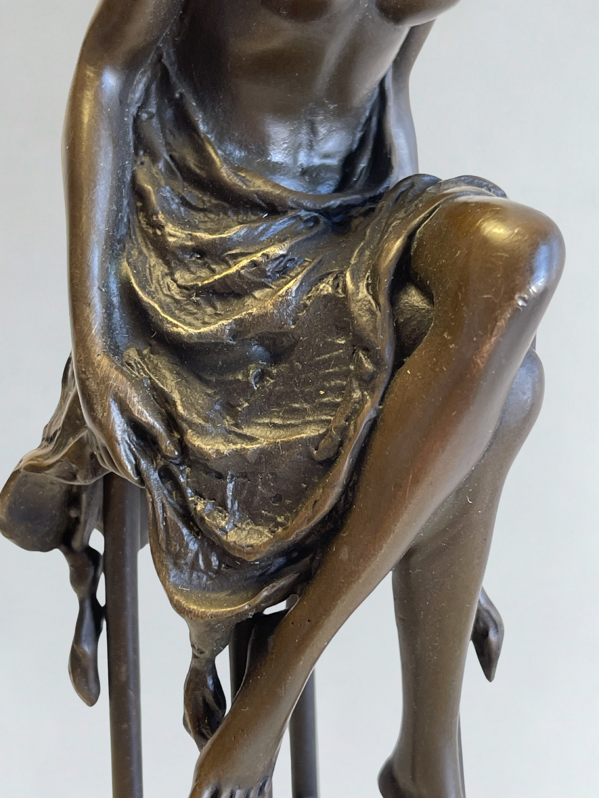 Superb set of 3 signed Collinet bronze sculptures – Art Deco style – 28 cm