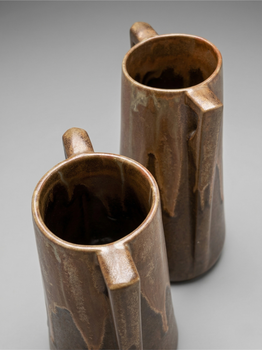 Paire de vases Denbac modèle 244 – céramique française émaillée vintage - 19cm
