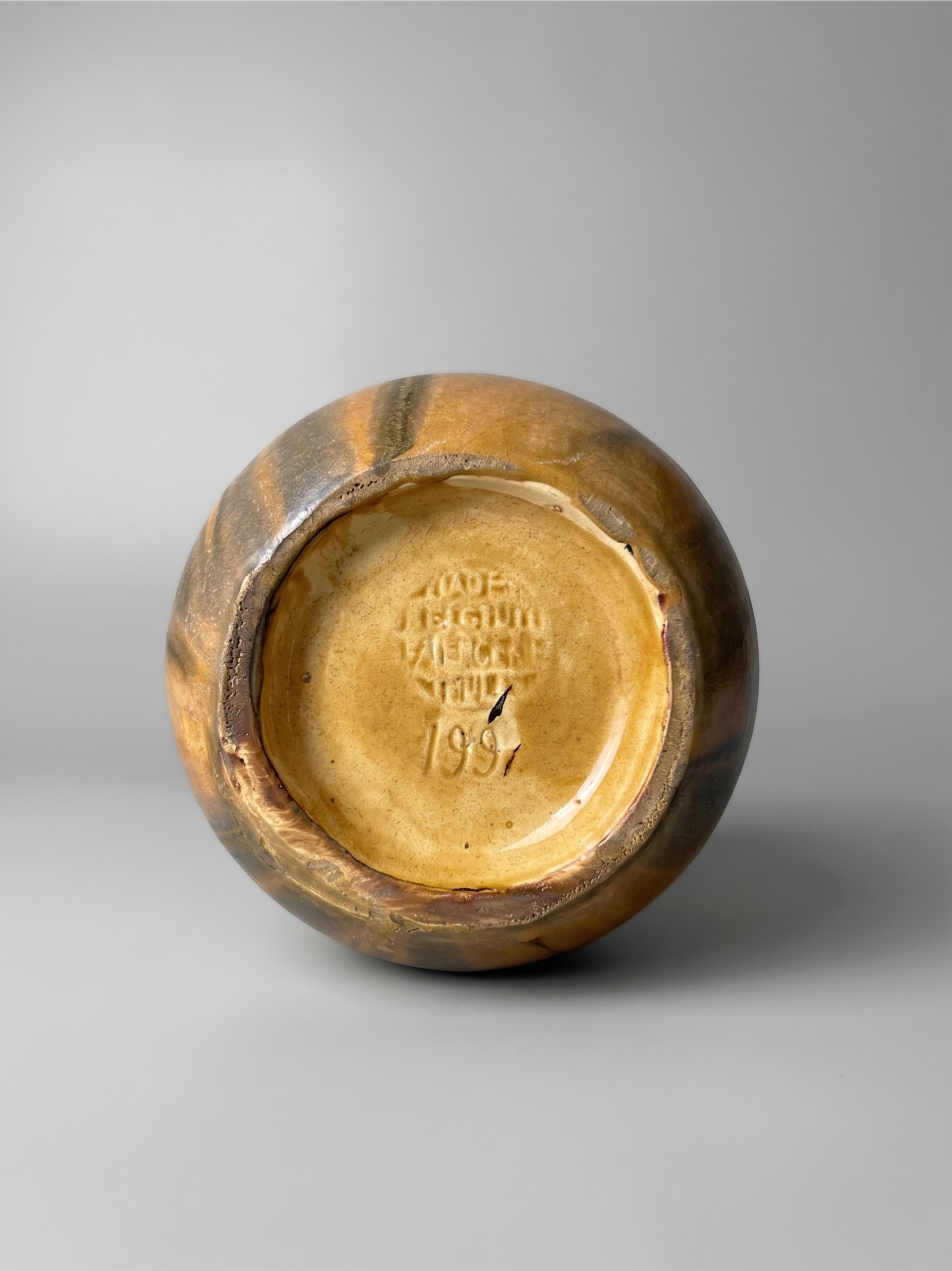 Vase pichet moderniste en céramique émaillée – Faïencerie de Thulin Belgique – modèle 199 – années 30/50