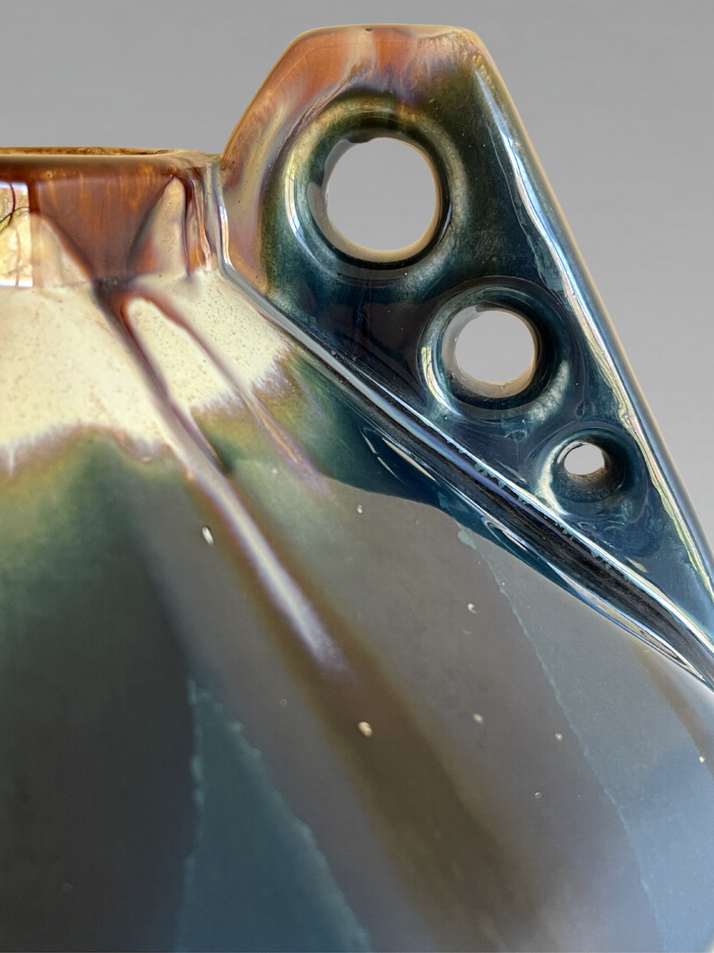 Art Deco enameled ceramic vase attributed to Thulin, Belgium, 1930s