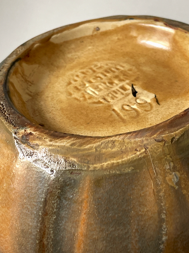 Vase pichet moderniste en céramique émaillée – Faïencerie de Thulin Belgique – modèle 199 – années 30/50