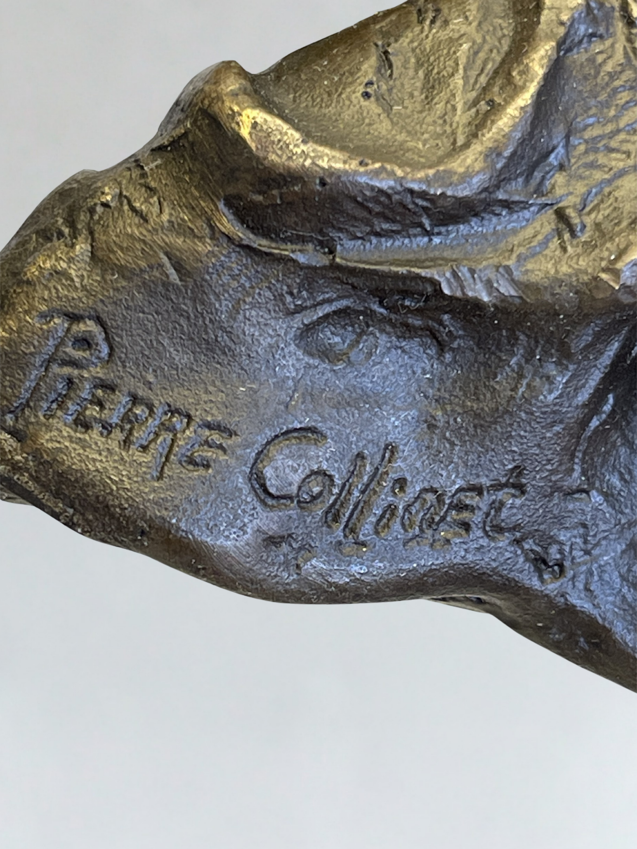 Superbe ensemble de 3 sculptures en bronze signées Collinet – Style Art Déco – 28 cm