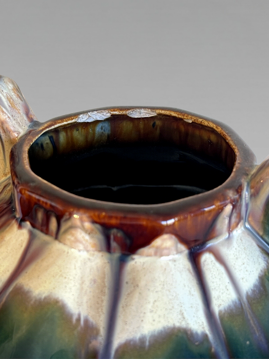 Art Deco enameled ceramic vase attributed to Thulin, Belgium, 1930s