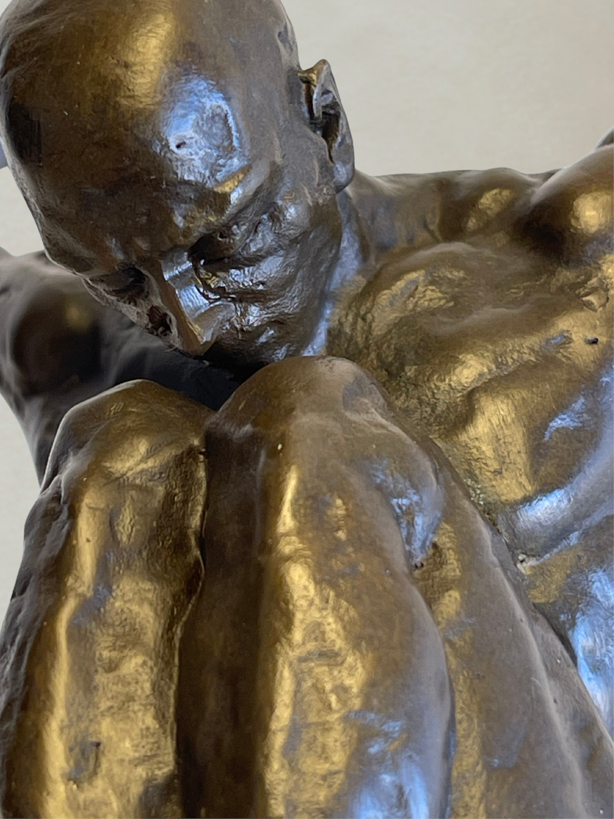 Art Deco style sculpture – Male nude in balance – Decorative bronze – 29 cm