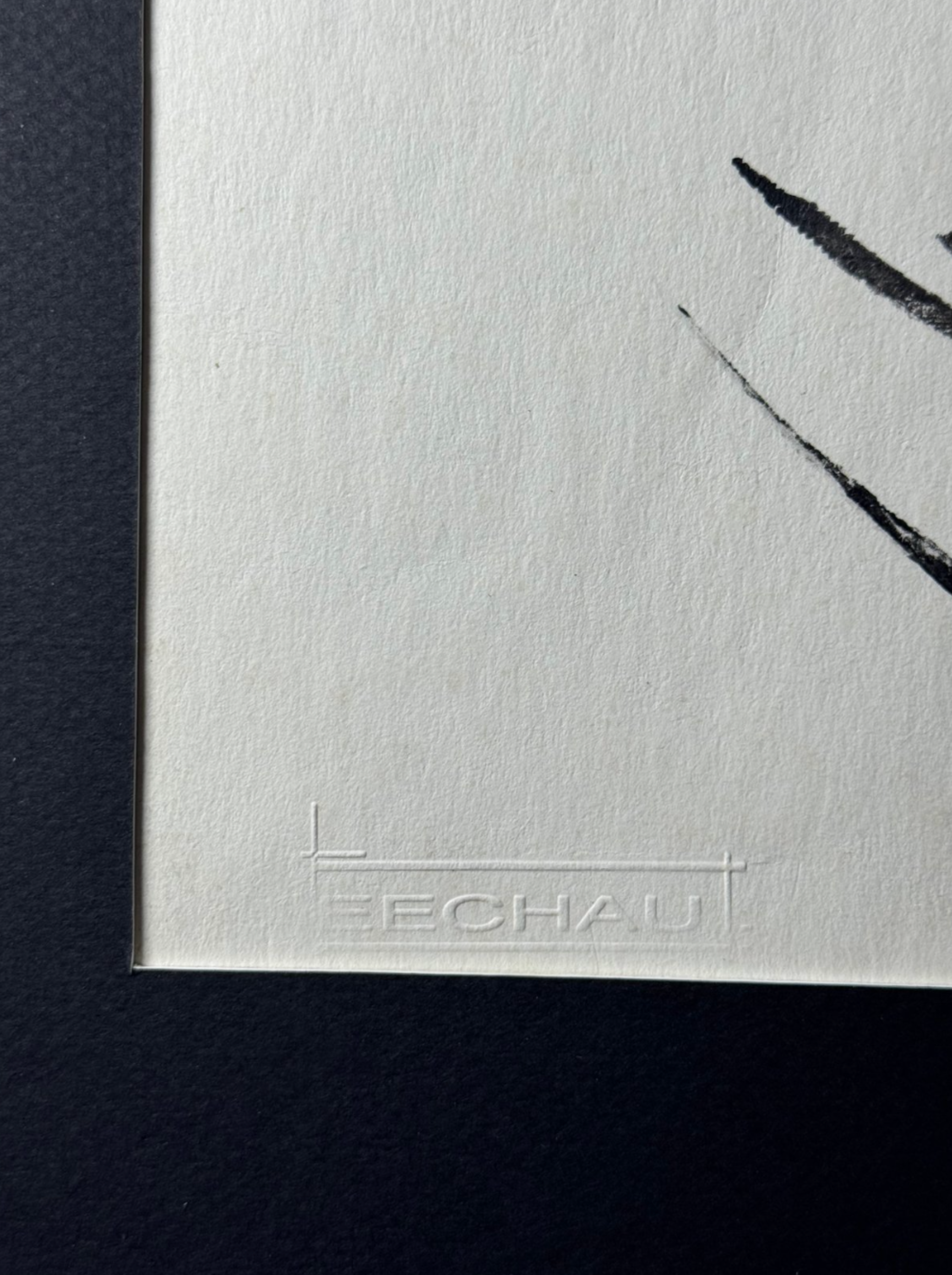 Eugène Eechaut - Dessin original à l’encre – 1969 – Œuvre unique – Encadré