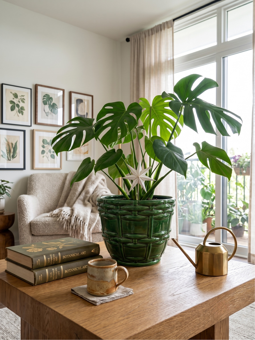 Cache-pot / jardinière Art Déco Saint-Clément signé Blanche Letalle – Céramique émaillée vert malachite