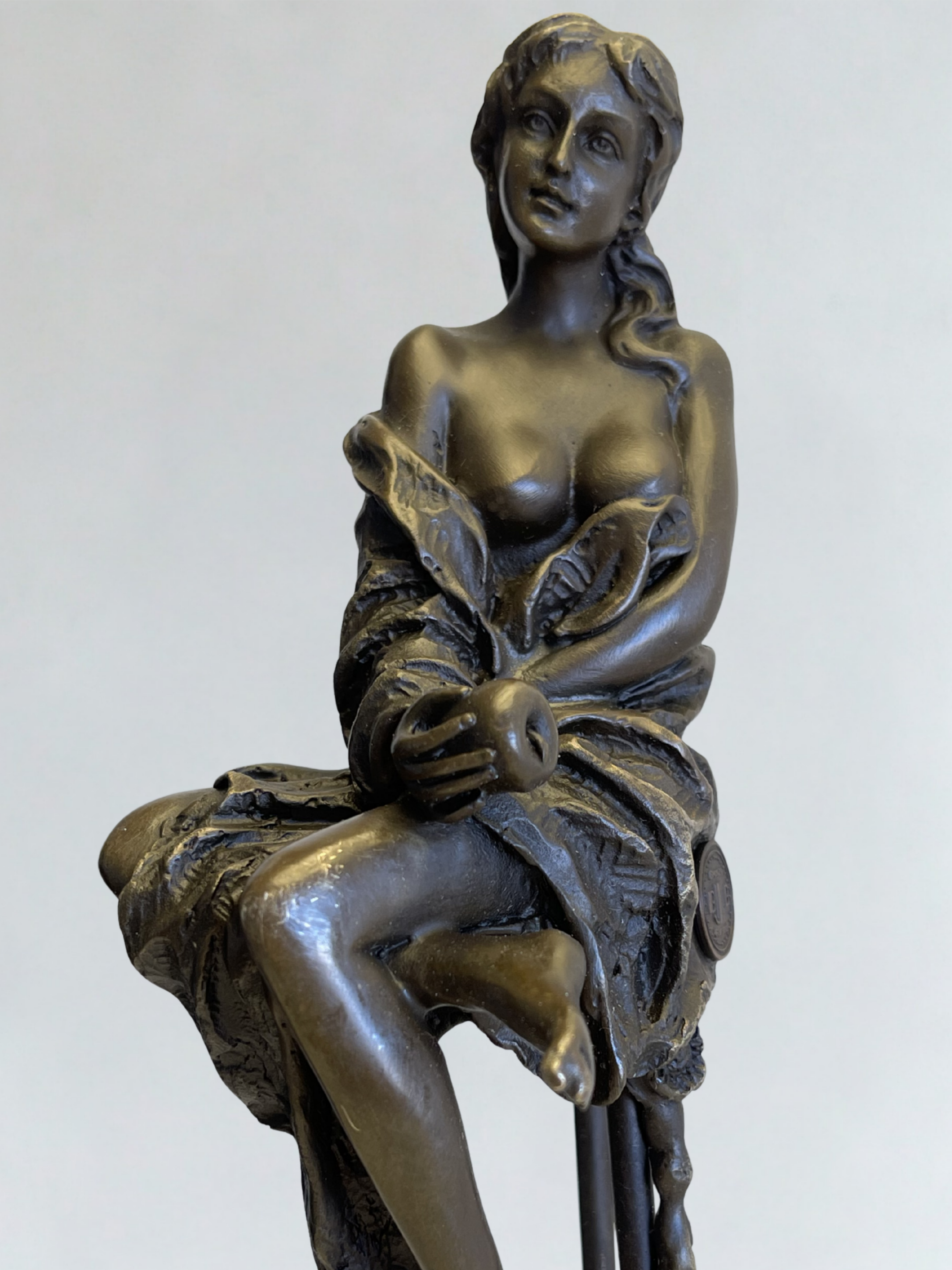 Superbe ensemble de 3 sculptures en bronze signées Collinet – Style Art Déco – 28 cm
