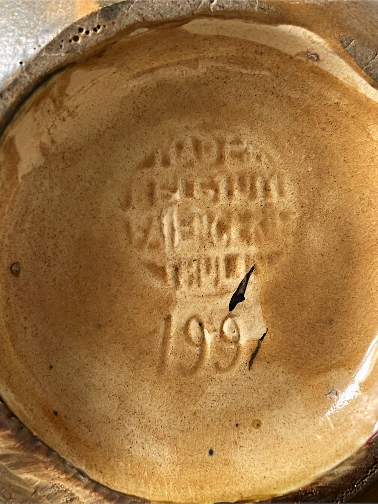 Vase pichet moderniste en céramique émaillée – Faïencerie de Thulin Belgique – modèle 199 – années 30/50