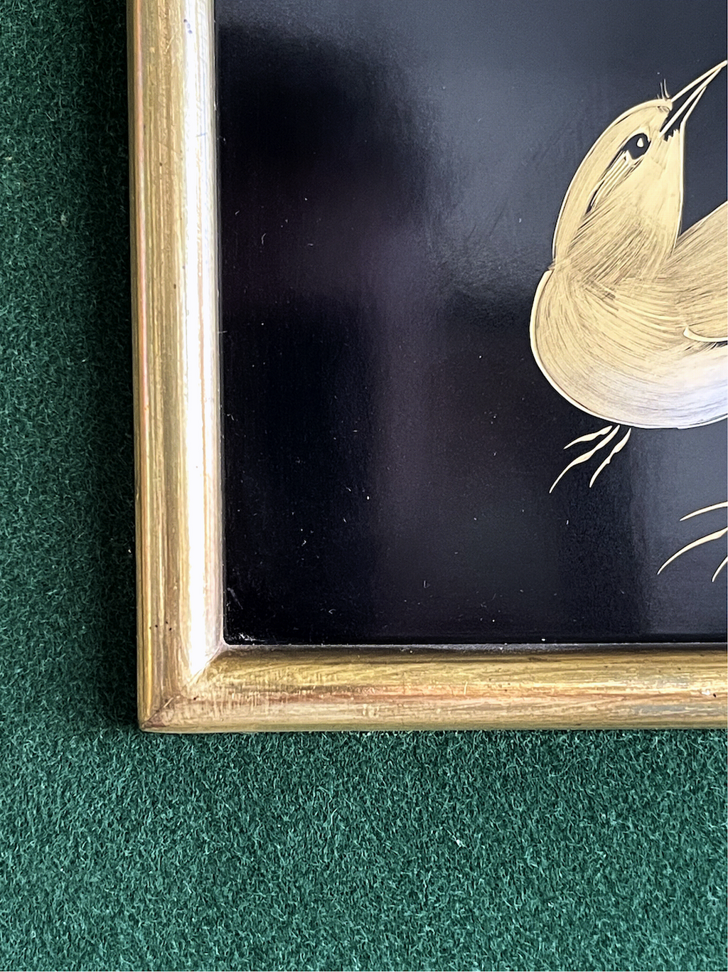 Tableau en laque japonaise incrustée – oiseau “Sekirei” – travail artisanal, édition limitée