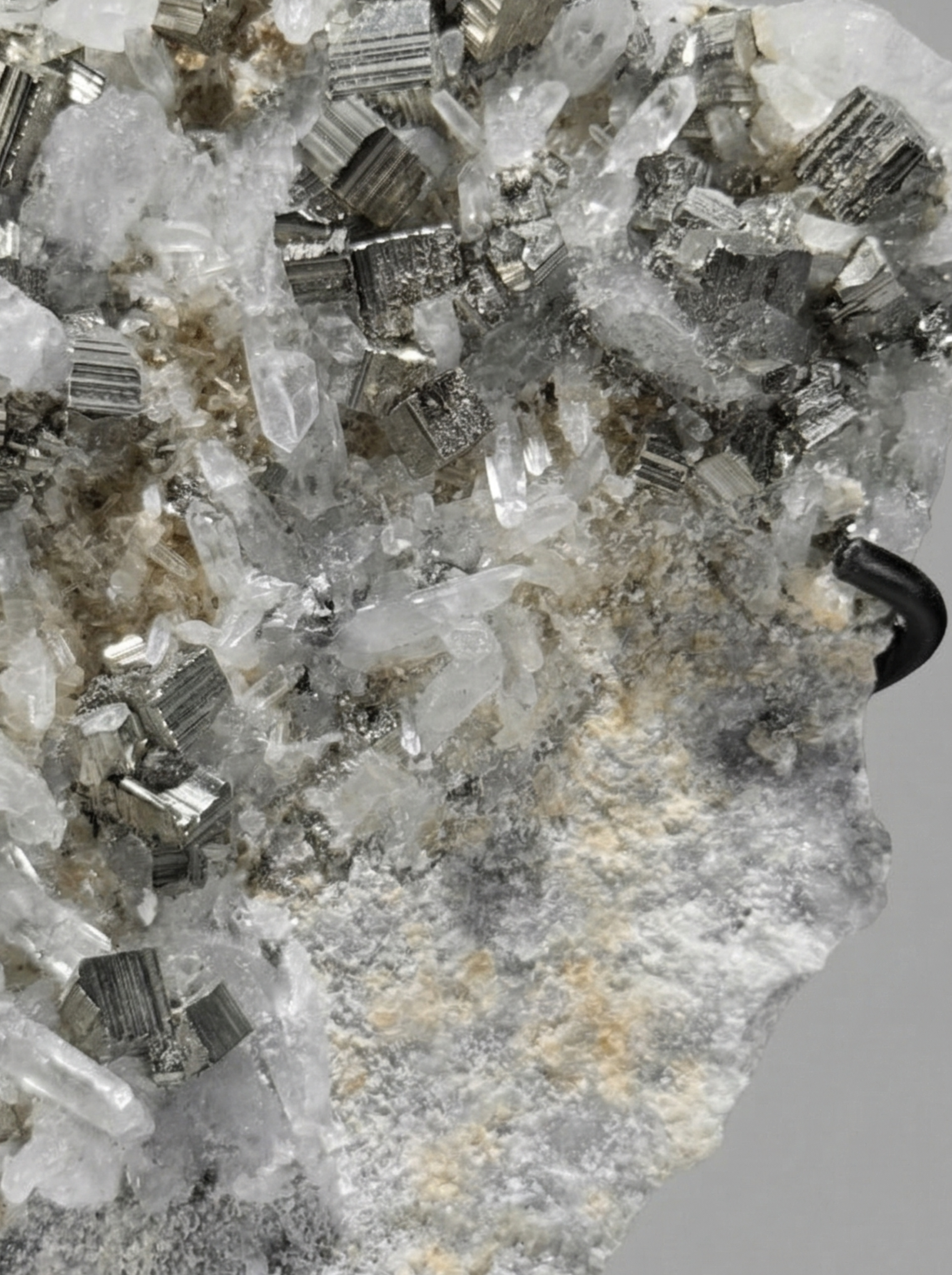 Pyrite & Crystalline Quartz Duo — Mineral Sculpture on Bases