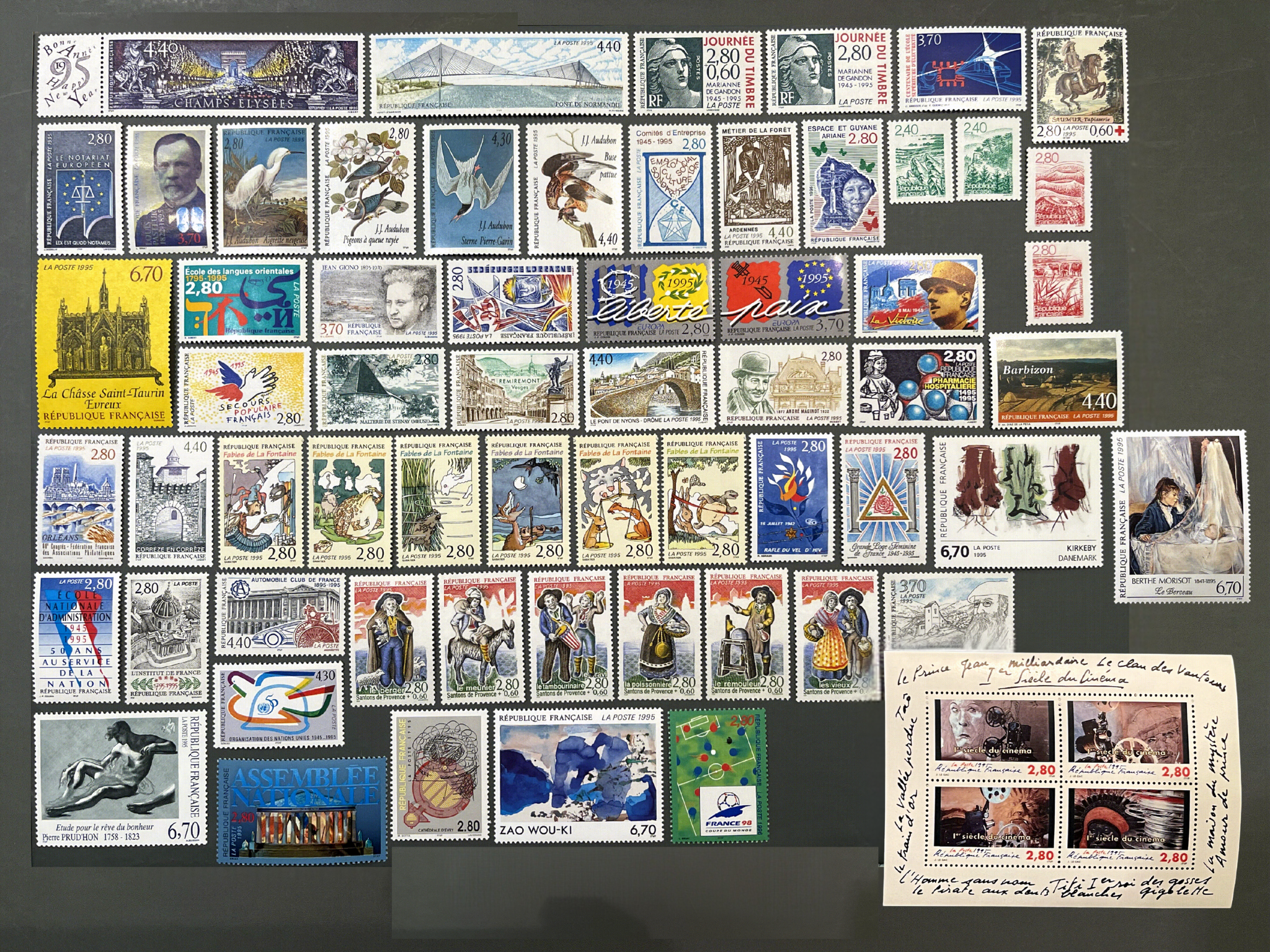 Timbre France Collection - Année 1995 complète - NEUFS** sans charnière - MNH + Bloc + Carnets