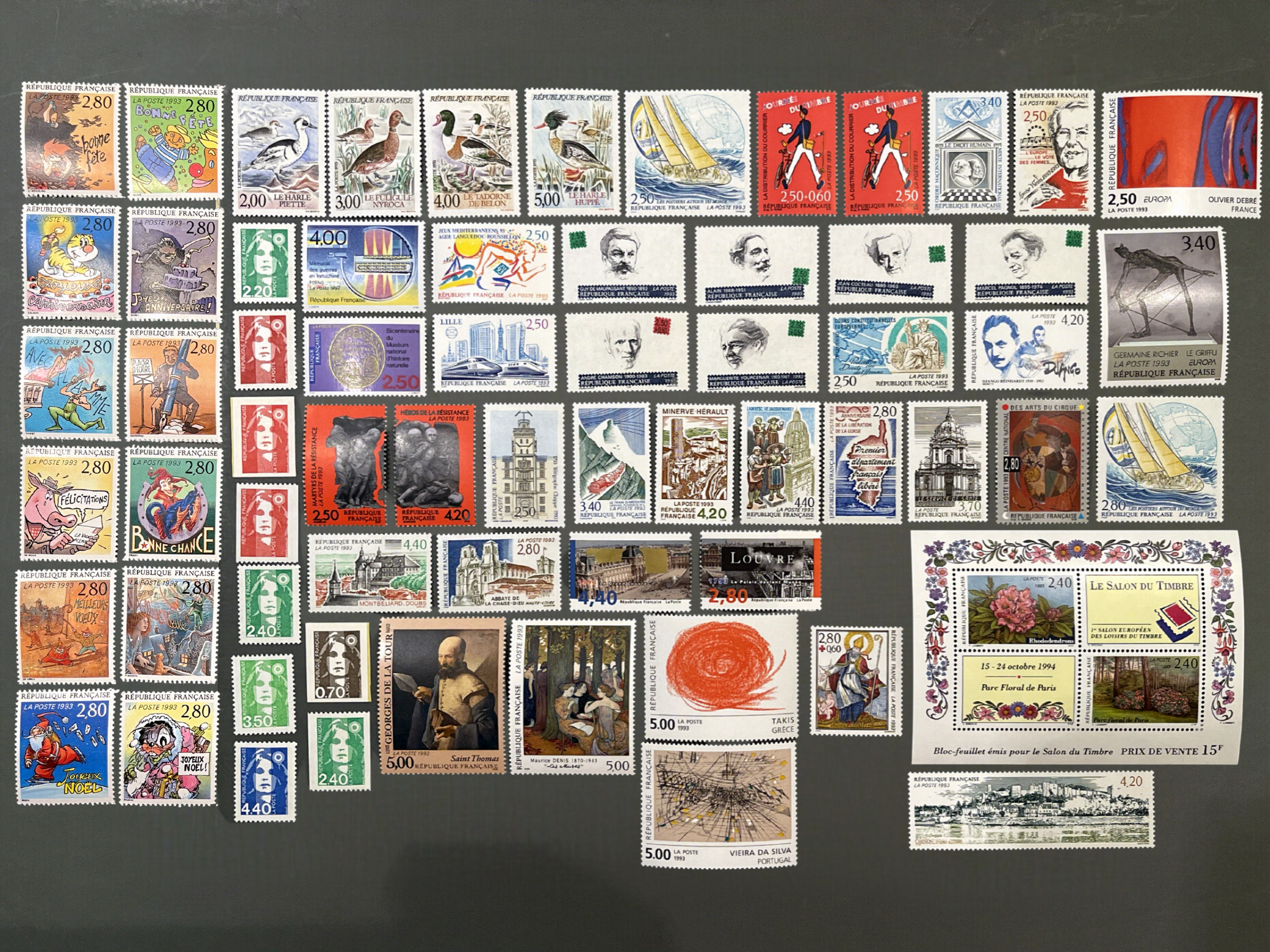 Timbre France Collection - Année 1993 complète - NEUFS** sans charnière - MNH + Carnets