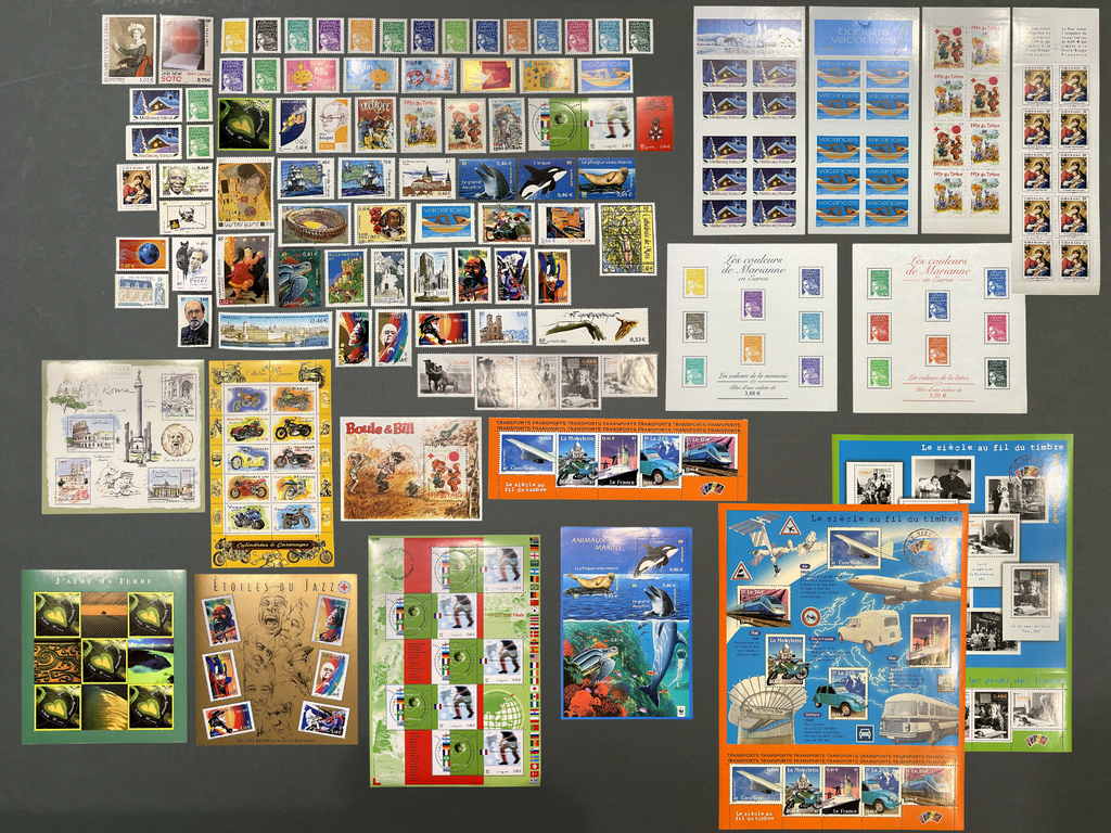 Timbre France Collection - Année 2002 complète - NEUFS** sans charnière - MNH + Blocs + Carnets